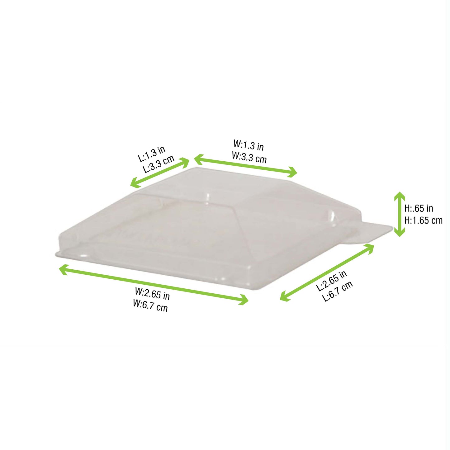 Klarity Transparent PET Green Lid For 210KLAR6565