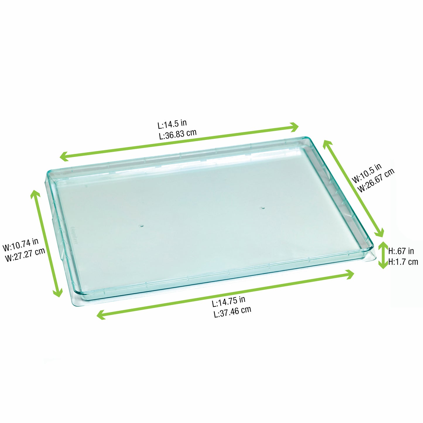 Klarity Rectangular Transparent Green Tray