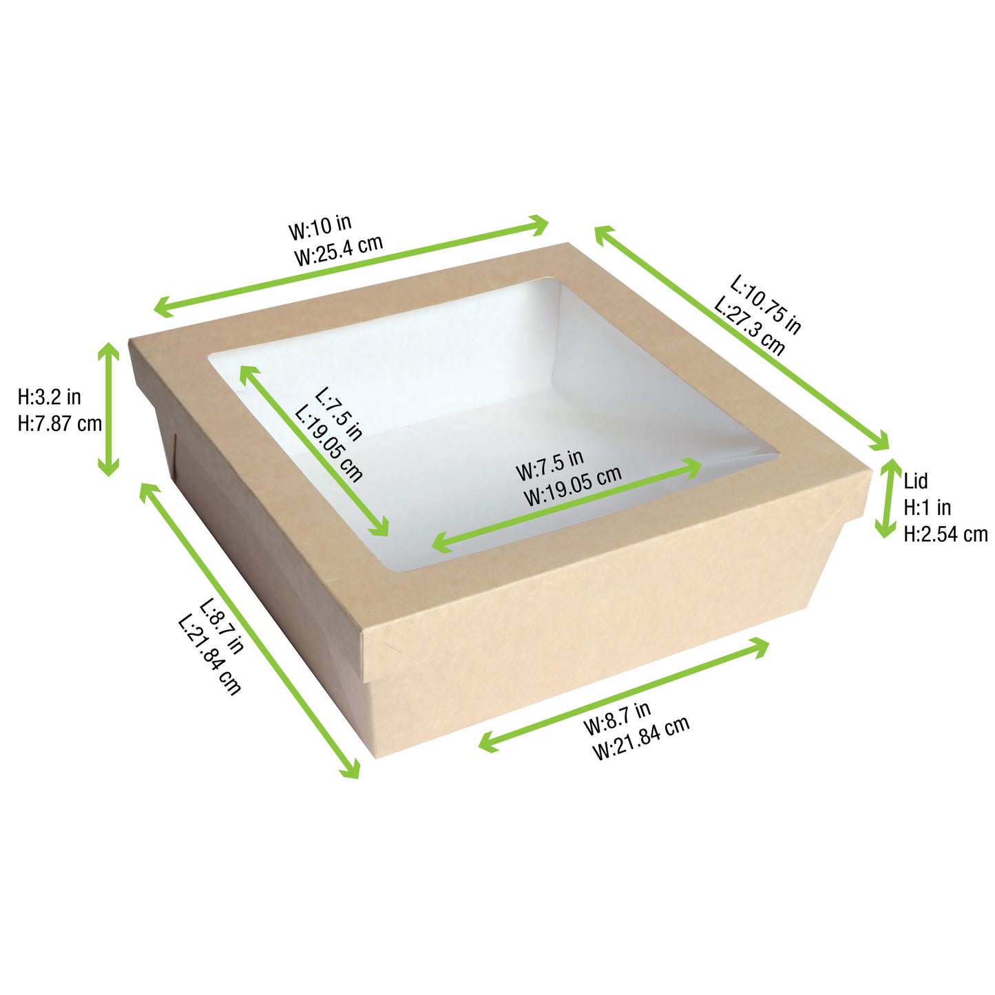 Kraft Kray Boxes with PET Window Lid 100/Case