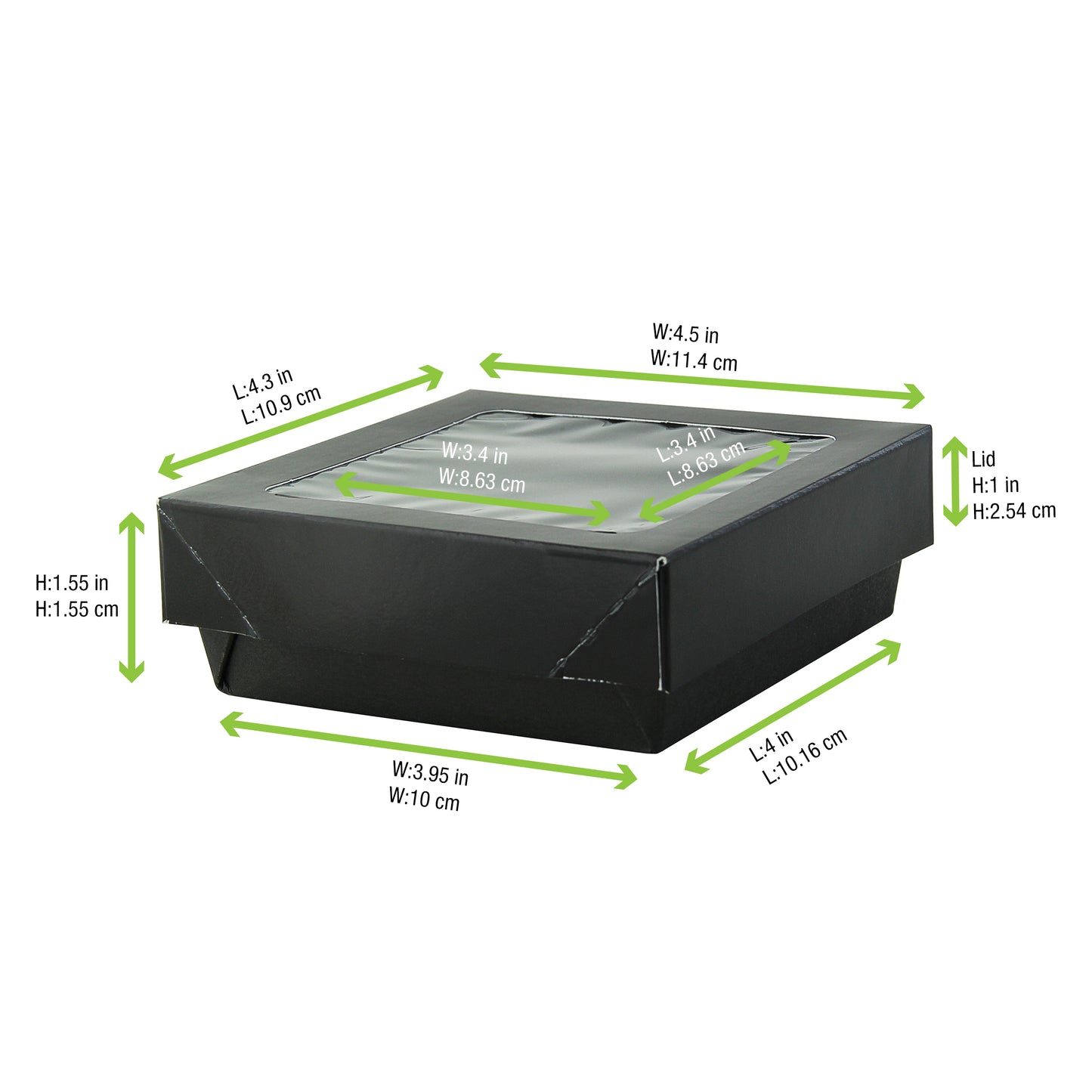 Bakeable Black Kray Box with PET Lid