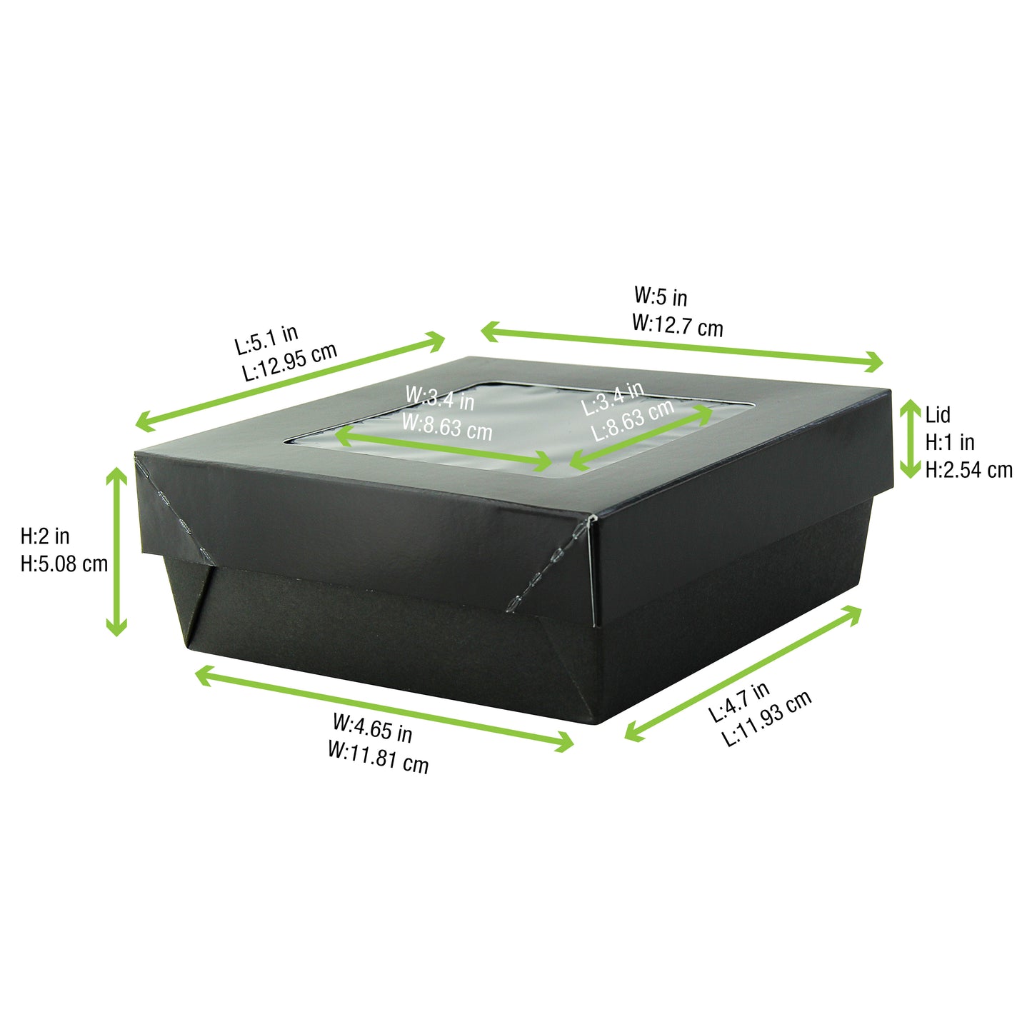 Bakeable Black Kray Box with PET Lid