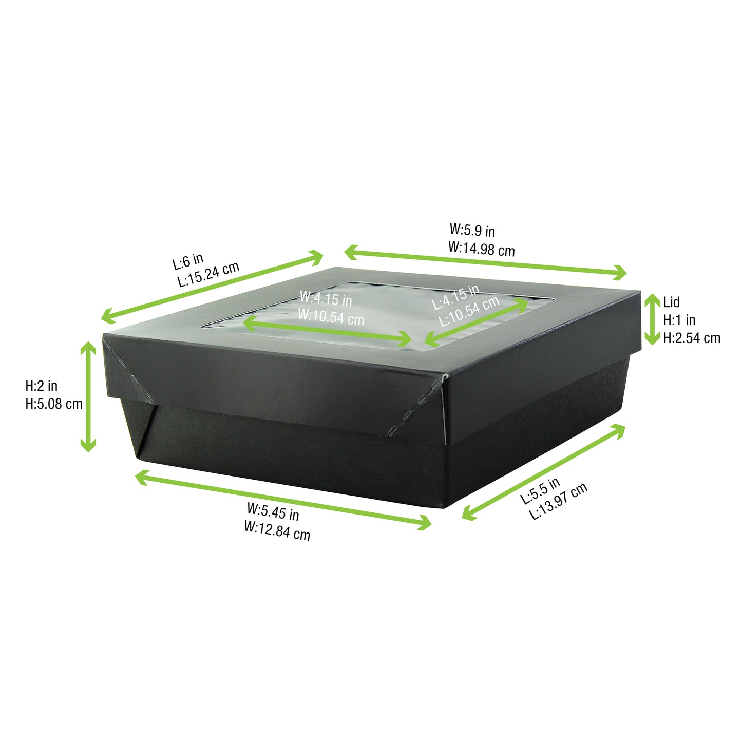 Bakeable Black Kray Box with PET Lid