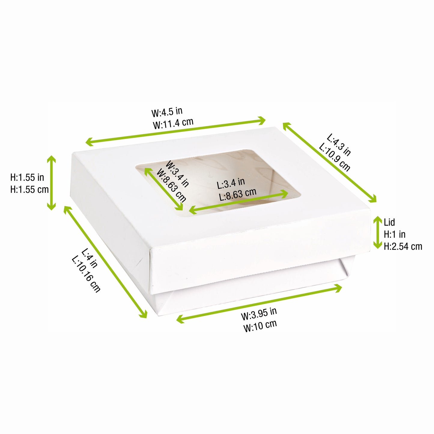 White Kray Boxes with PET Window Lid 250/Case