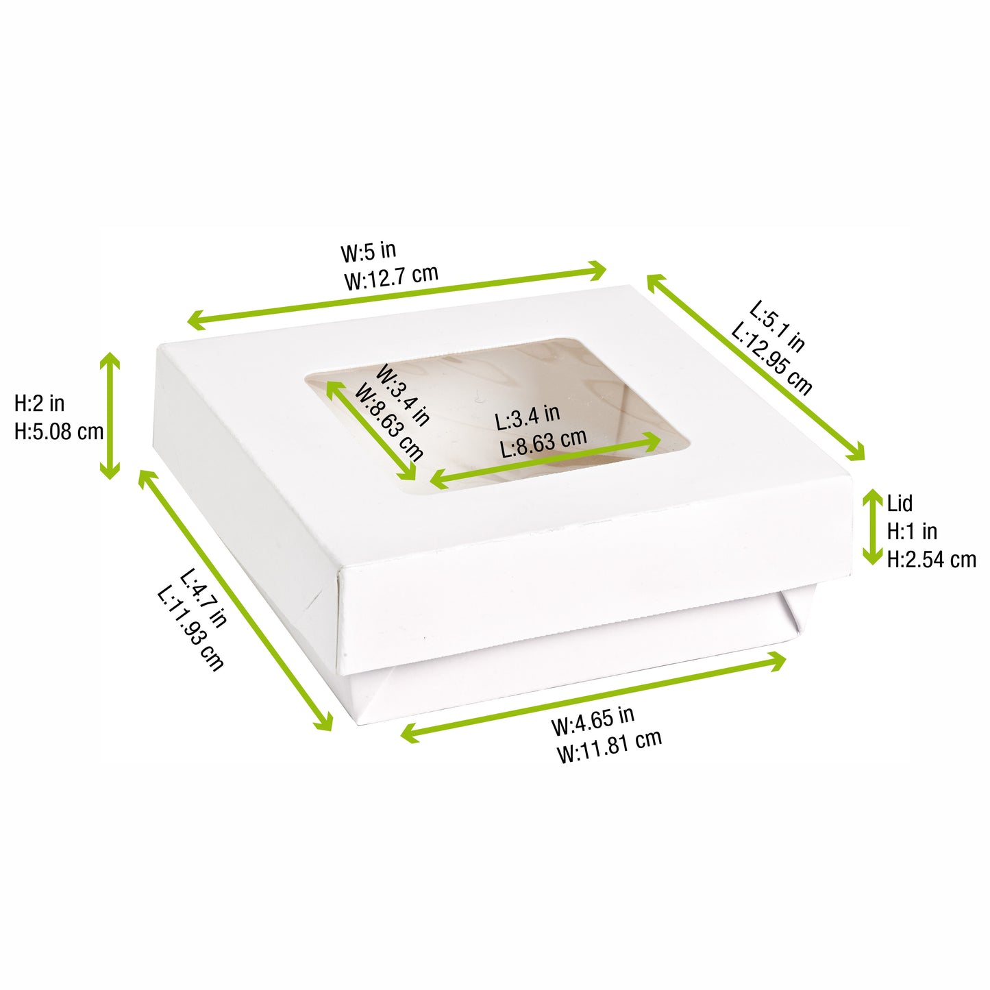 White Kray Boxes with PET Window Lid 250/Case