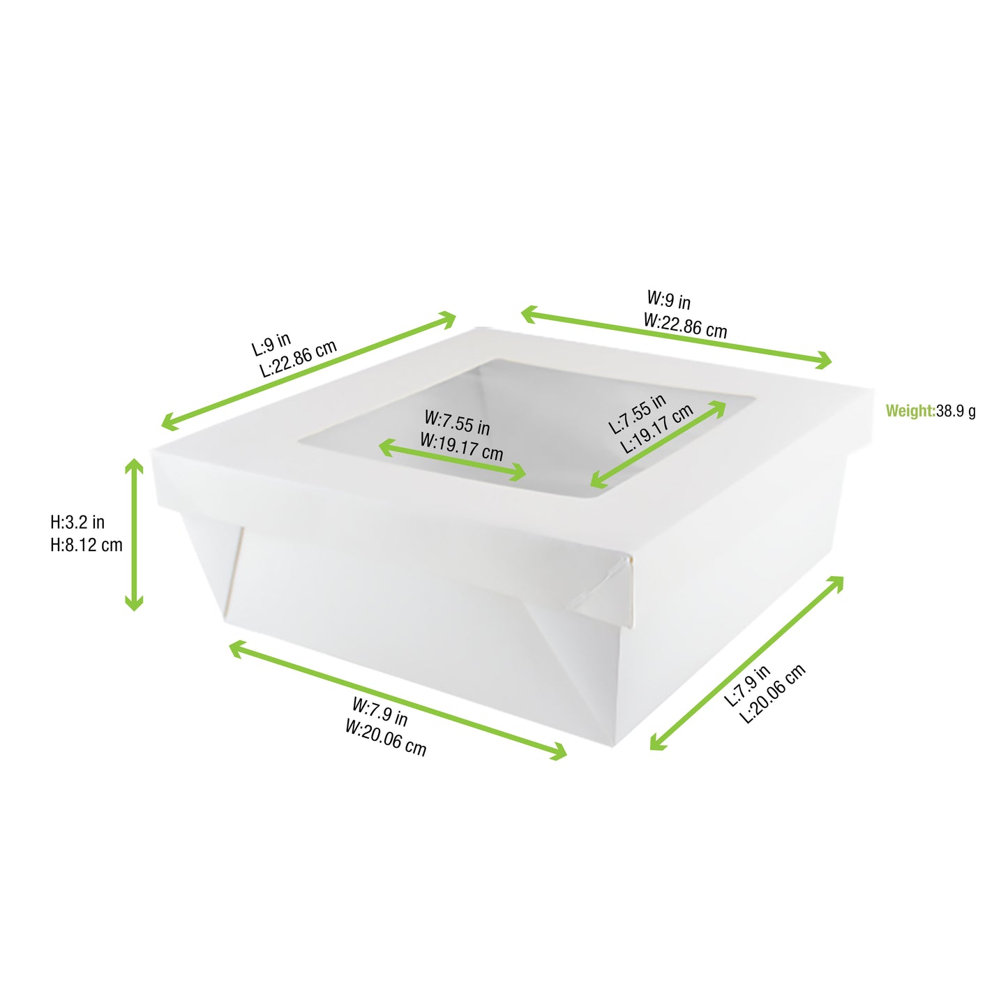 White Kray Boxes with PET Window Lid 100/Case
