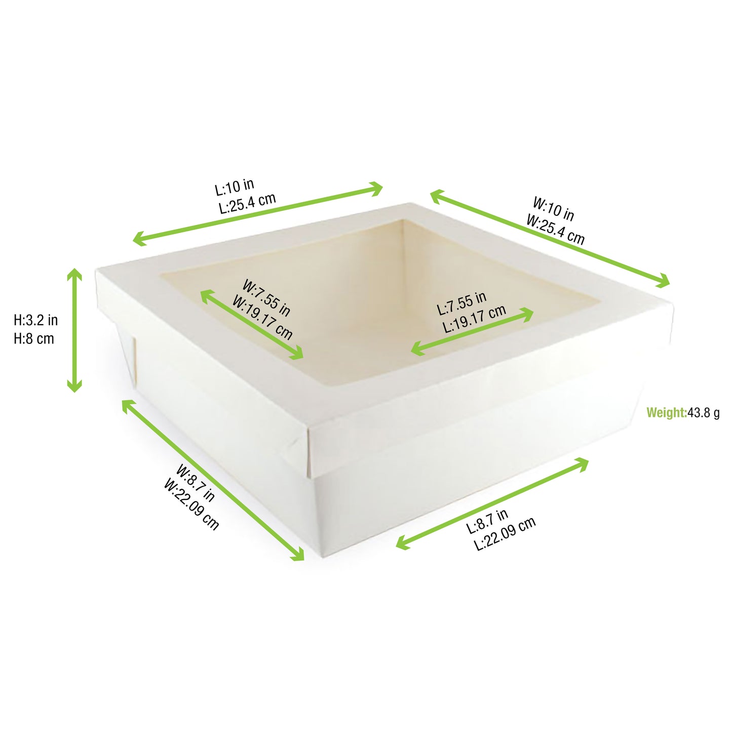 White Kray Boxes with PET Window Lid 100/Case