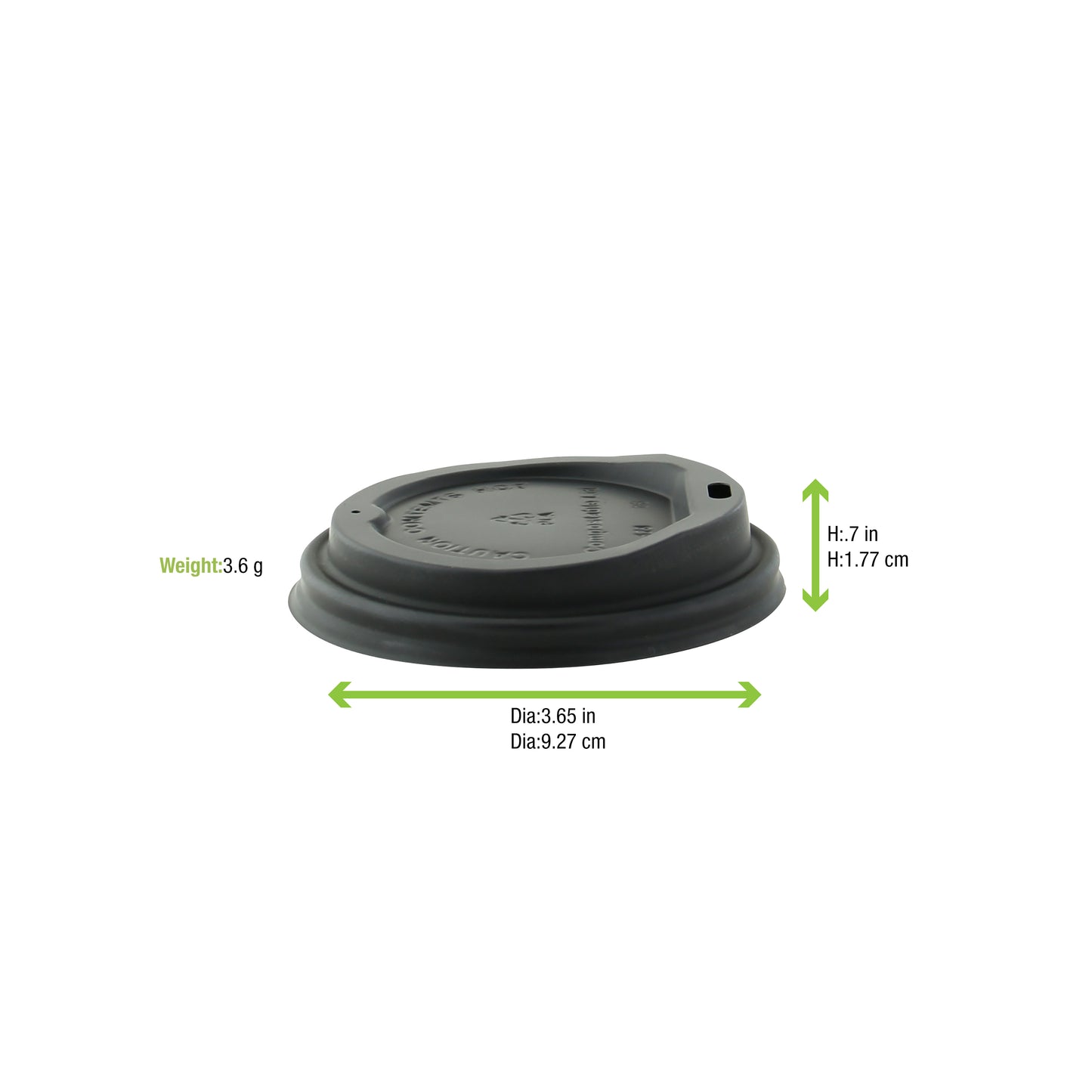 Compostable Black Coffee Lid For 10 oz, 12 oz, 16 oz, 20 oz