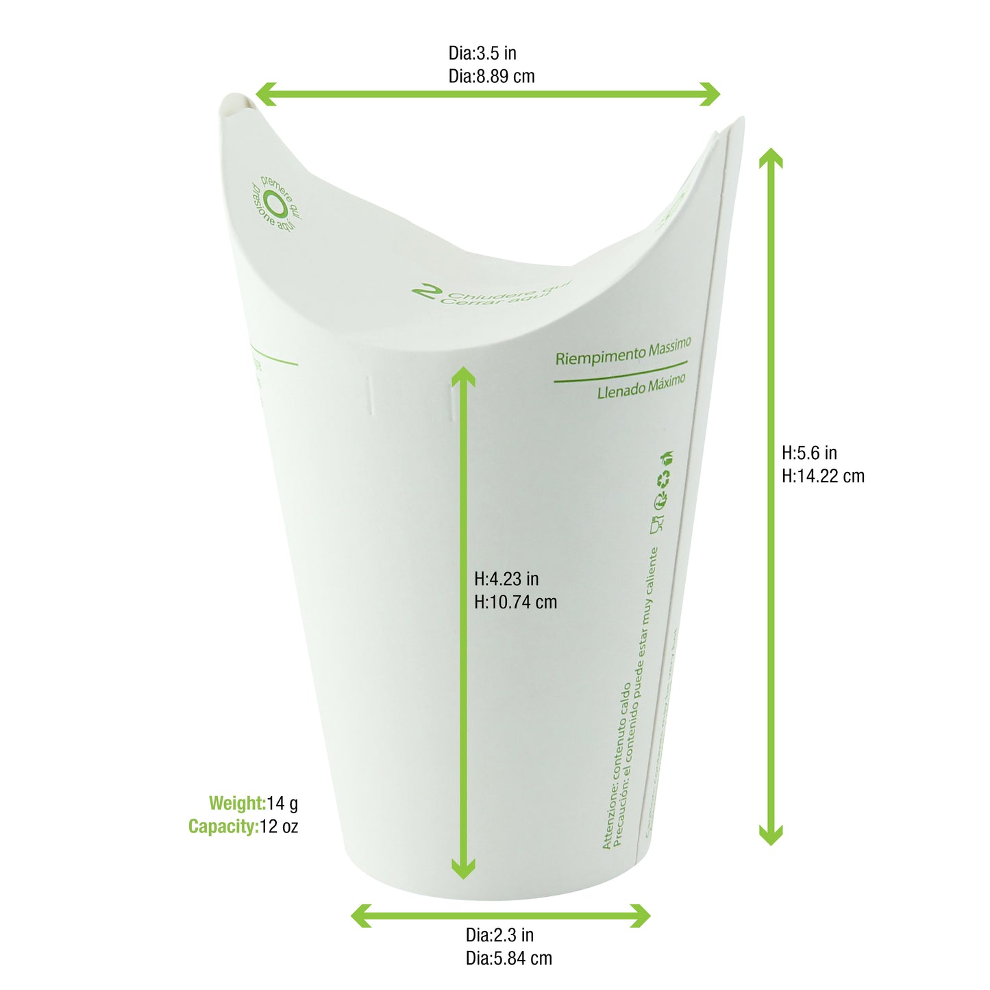 Lid-free Paper Cup Single Wall