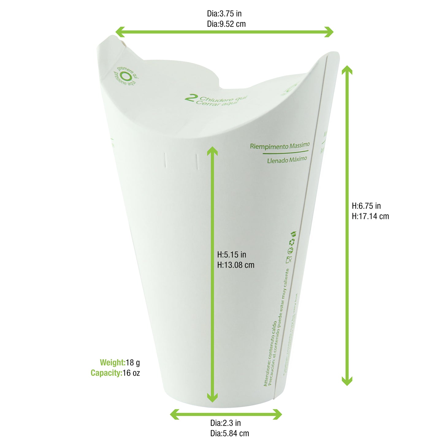 Lid-free Paper Cup Single Wall