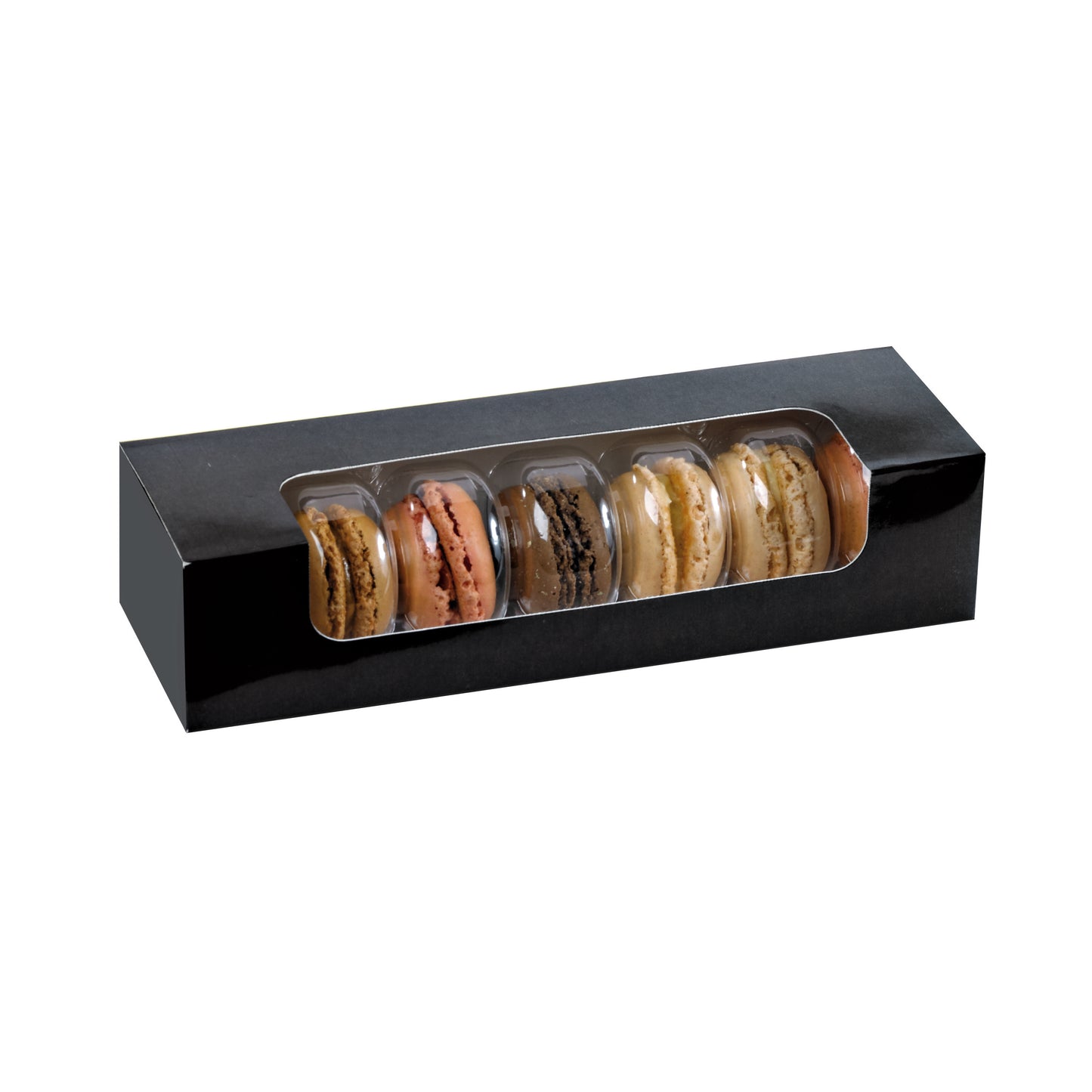 Black Box with PET Window for 7 Macarons