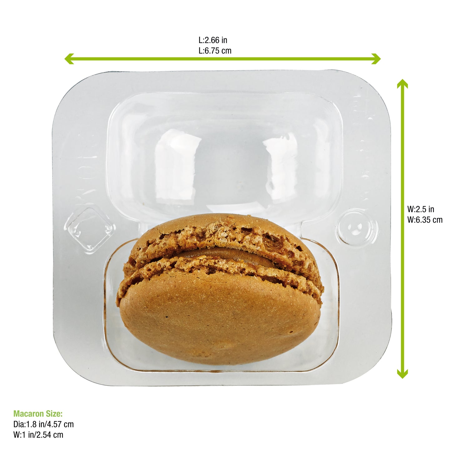 Insert for 2 Macarons (1x2) with Clip Closure