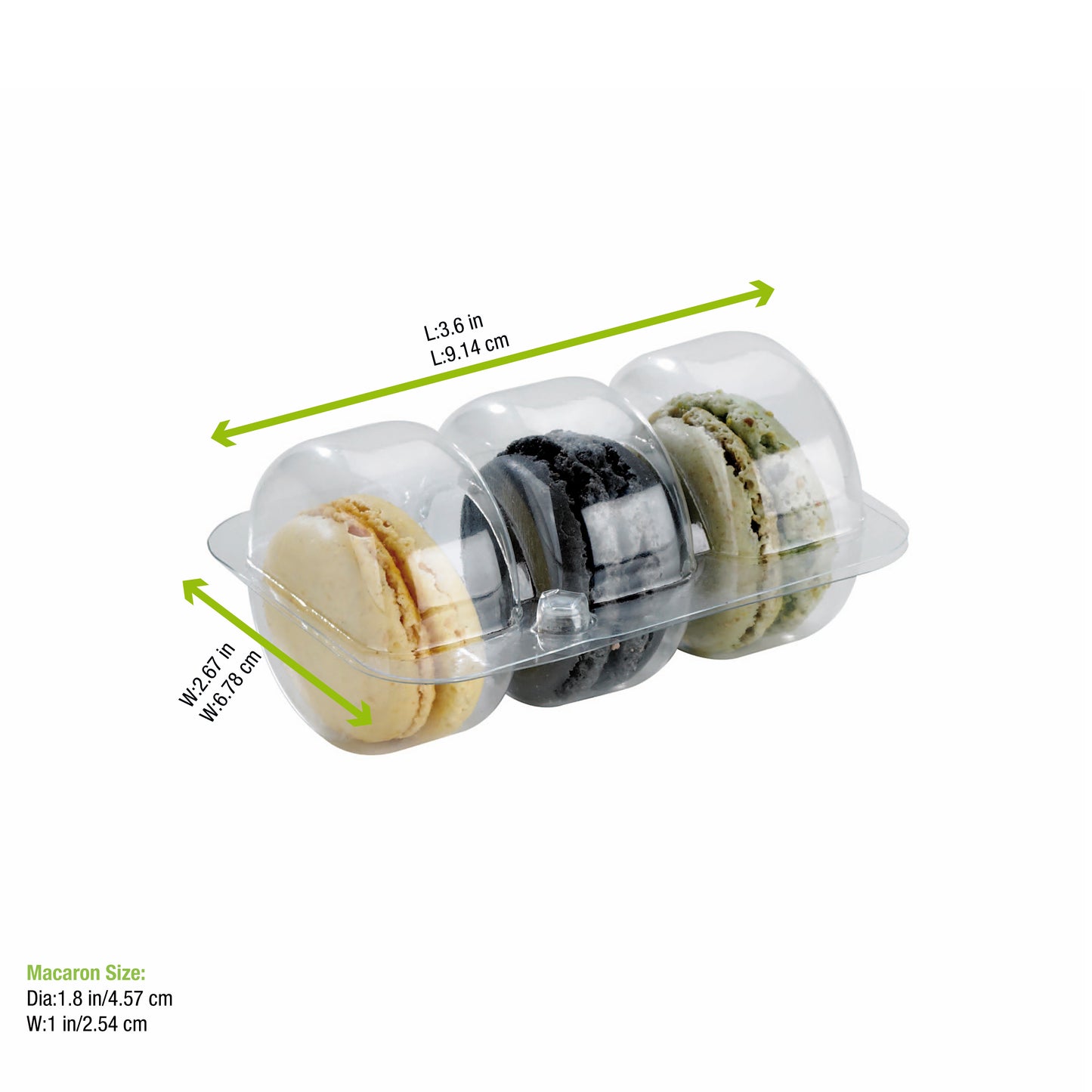 Insert for 3 Macarons (1x3) with Clip Closure