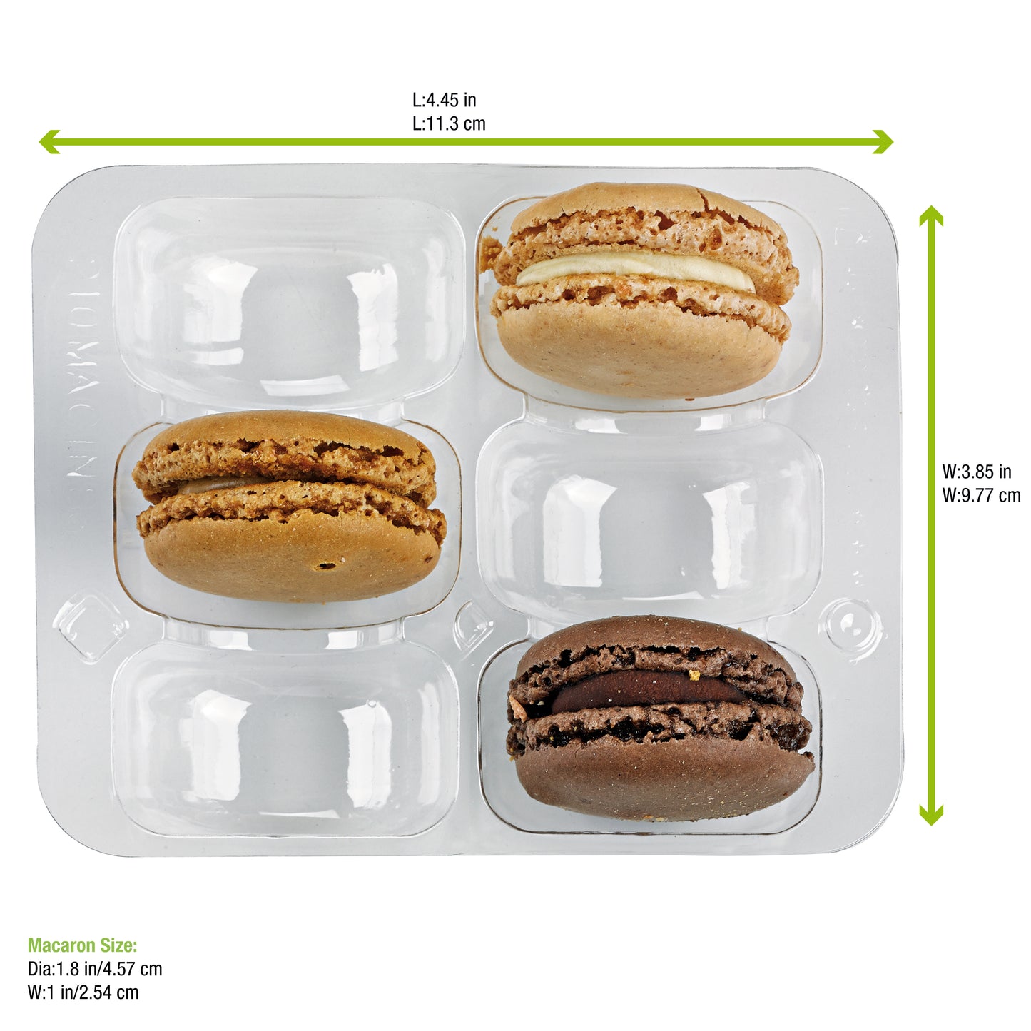 Insert for 6 Macarons (2x3) with Clip Closure