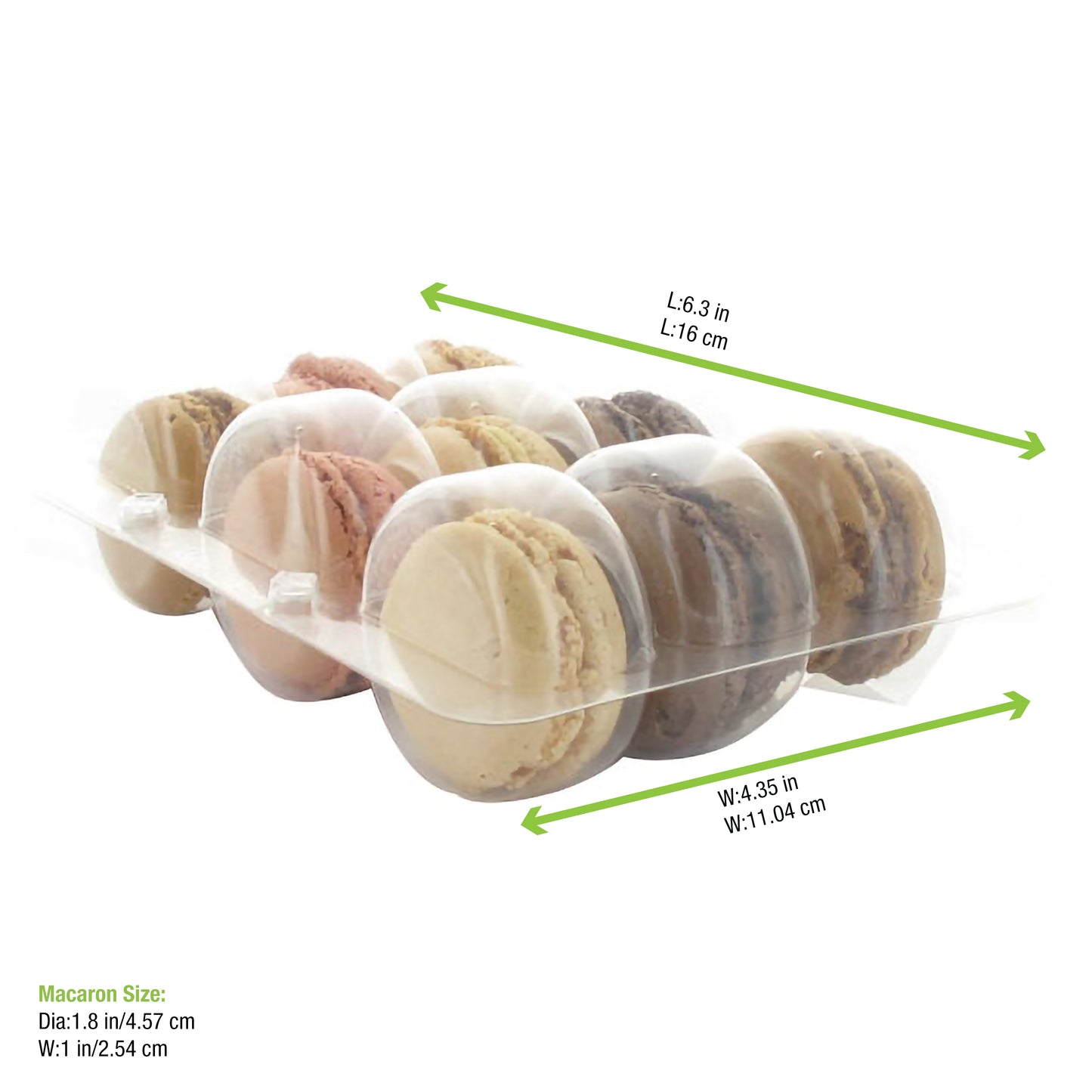 Insert for 9 Macarons (3x3) with Clip Closure