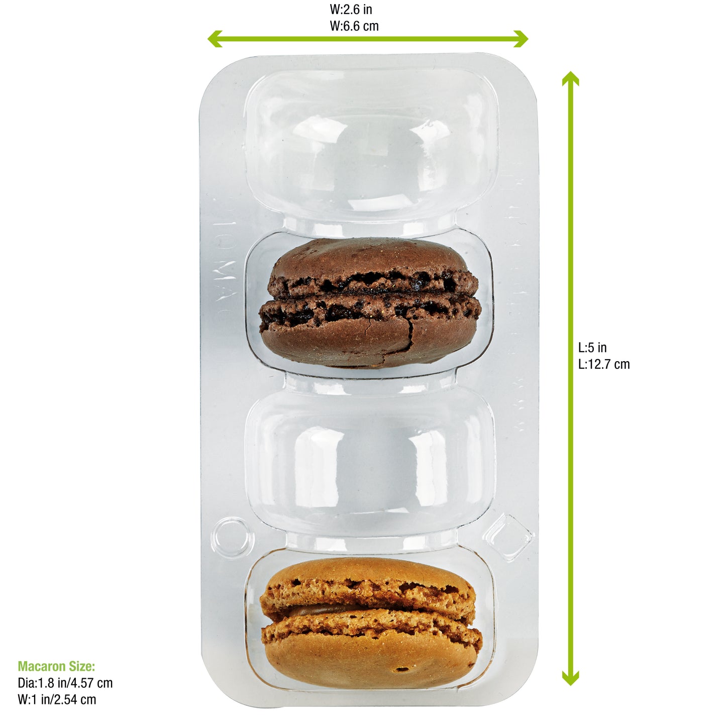 Insert for 4 Macarons (1x4) with Clip Closure