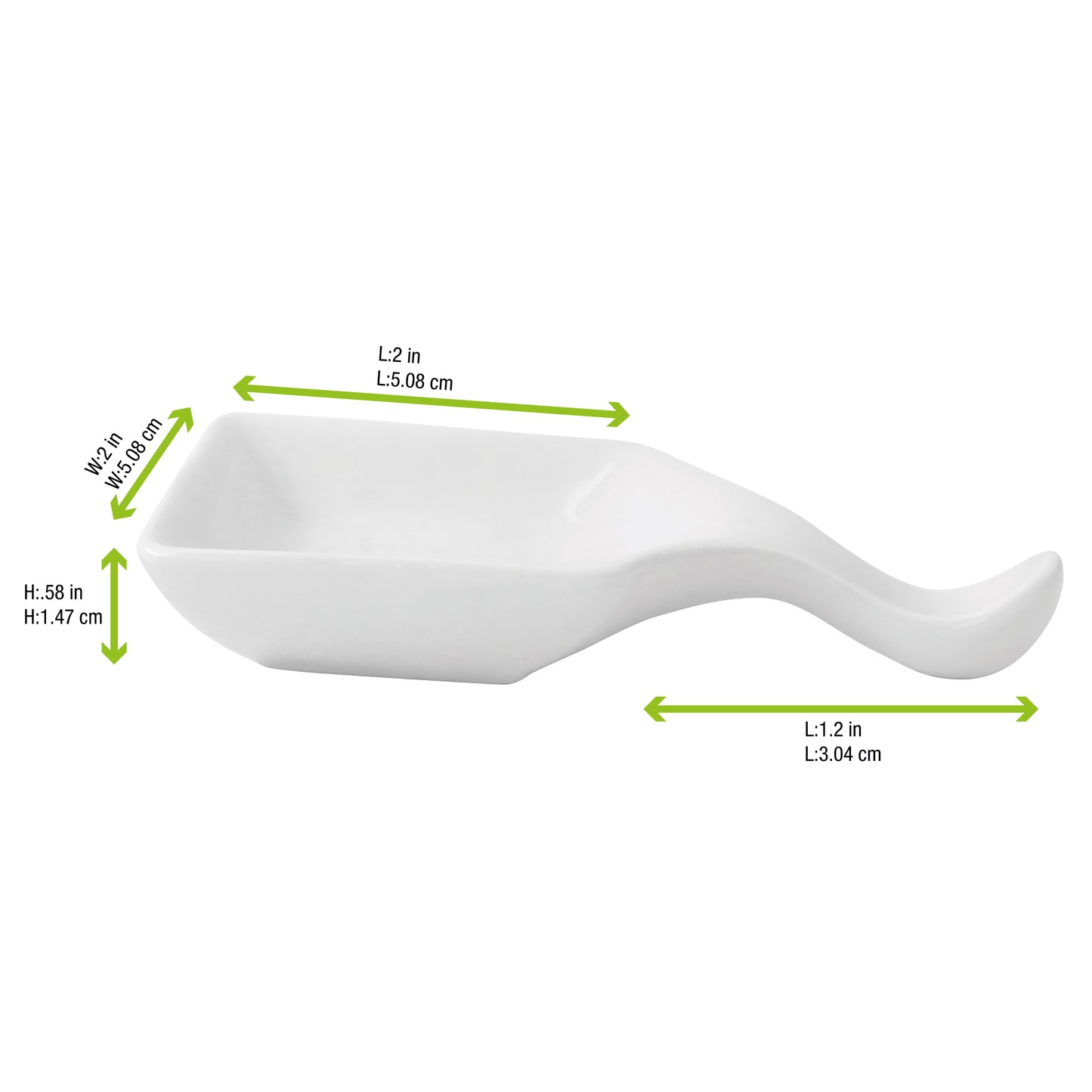 Mini White Square Spoon