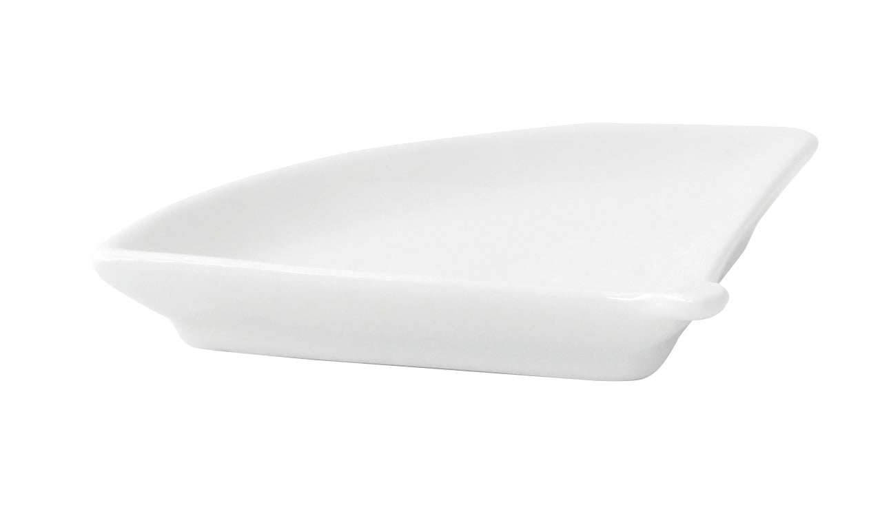 Mini White Fan Shaped Dish