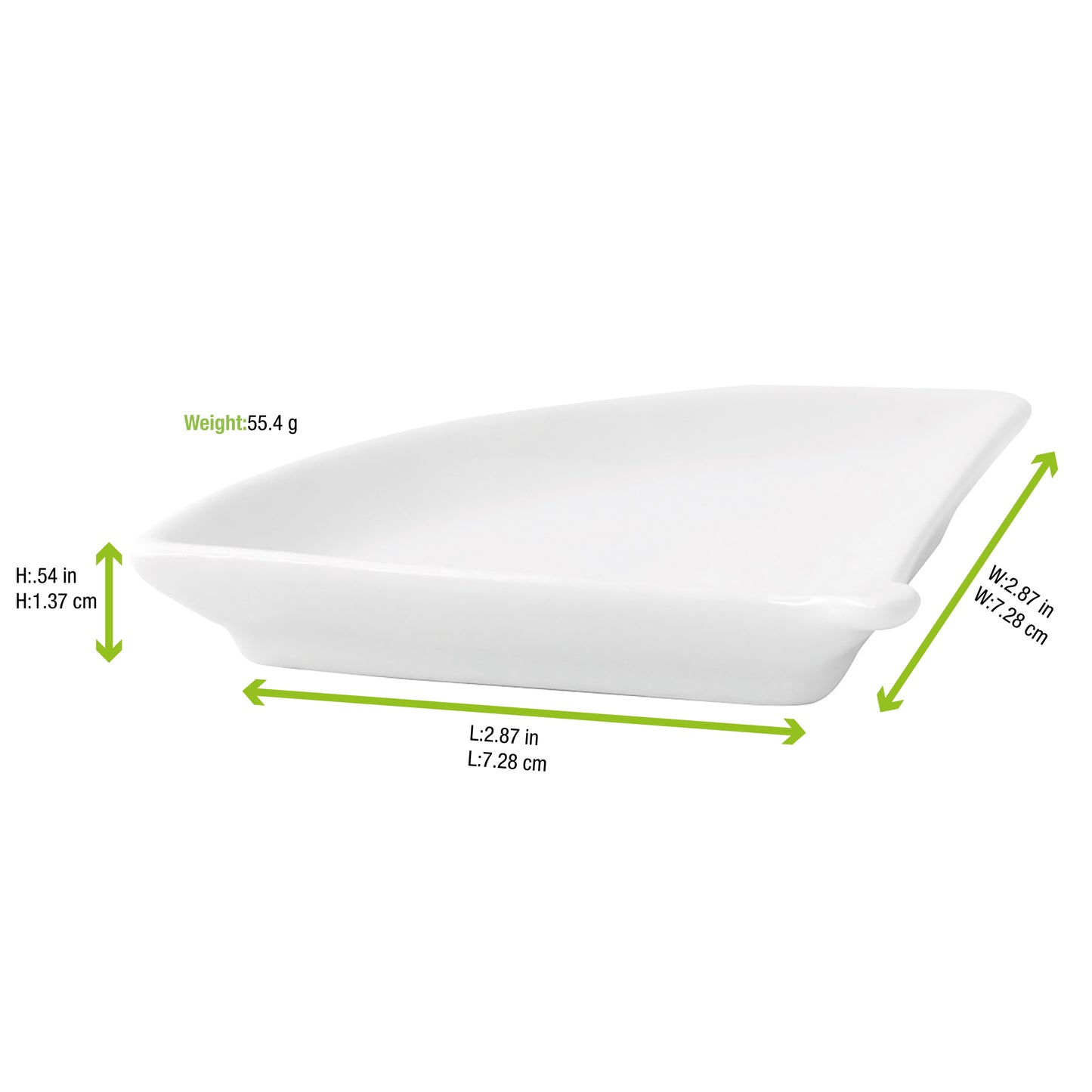 Mini White Fan Shaped Dish