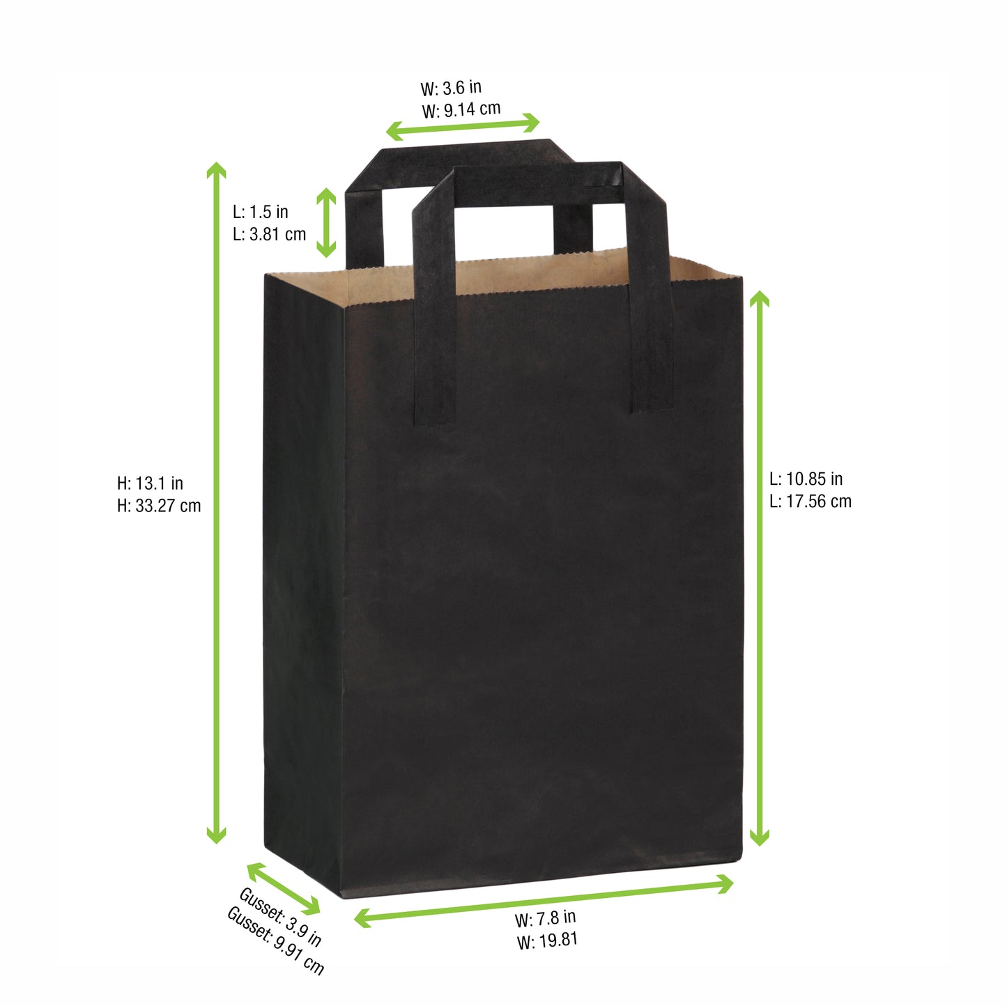 Black Paper Bag with Handle