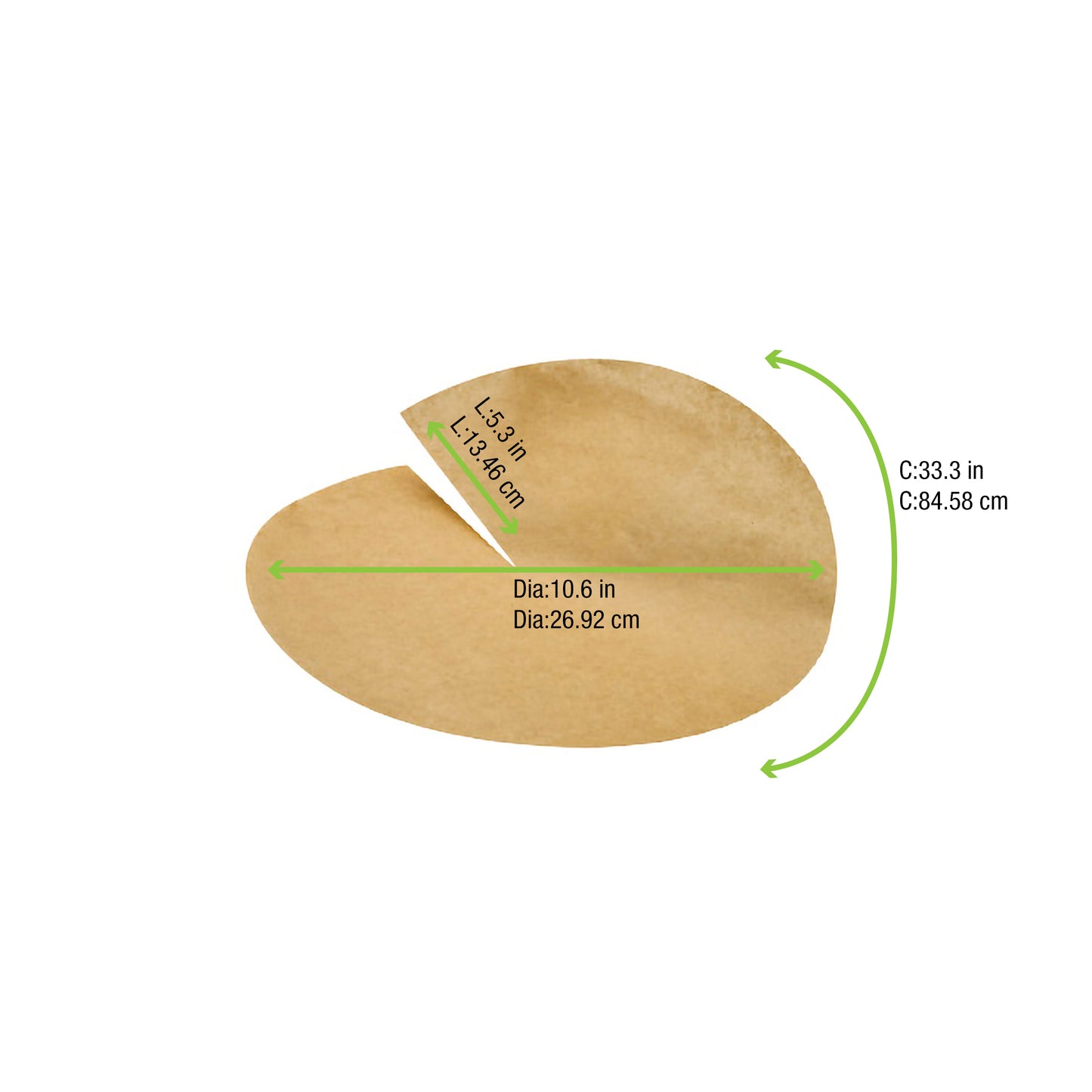 Round Kraft Greaseproof Cone Sheets