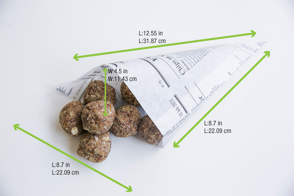 Greaseproof Paper Cones Newspaper Printed