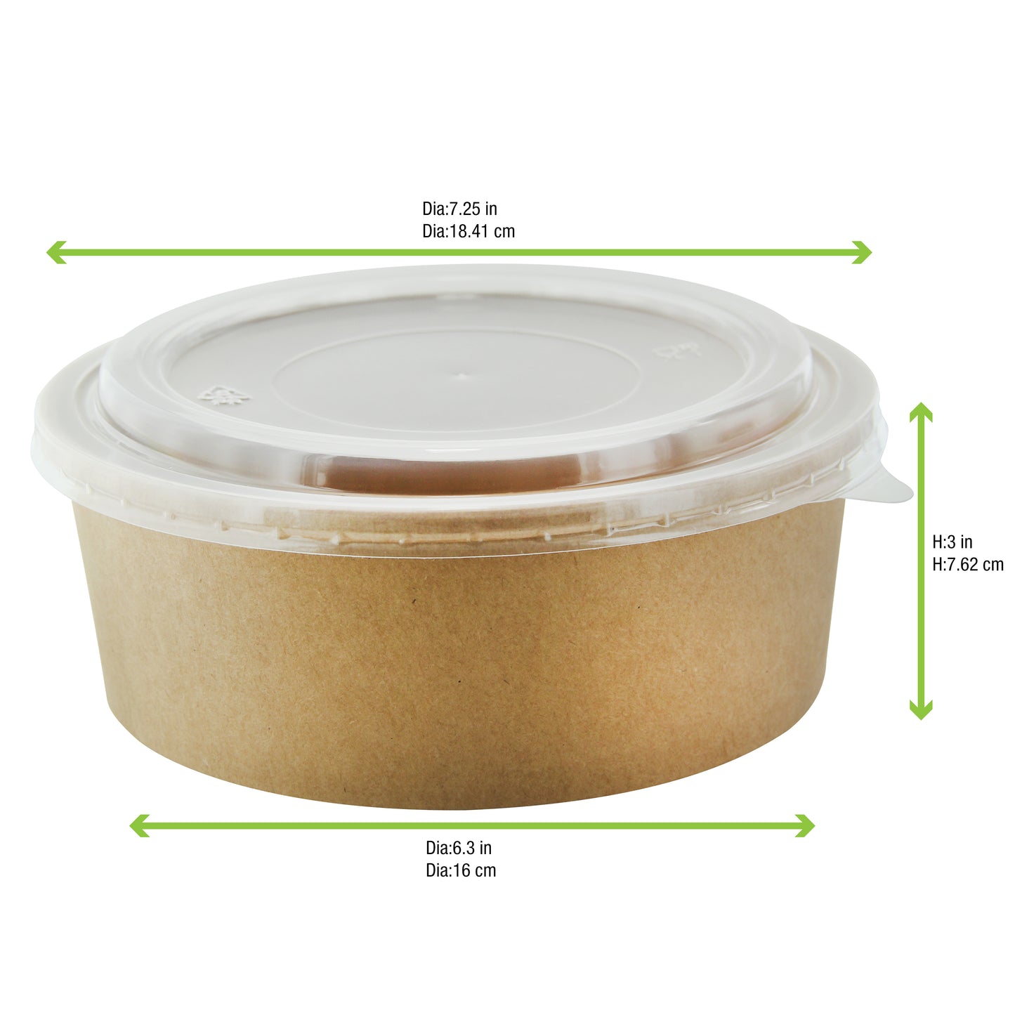 Round Kraft Salad Bucket with PP Lid Included