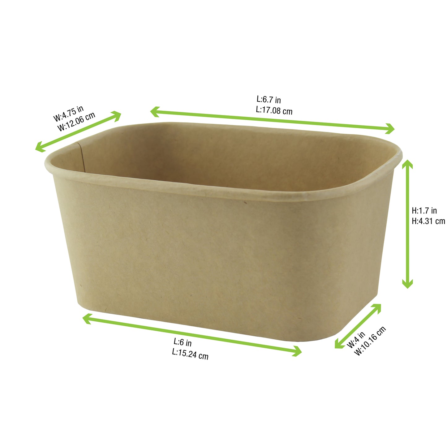 Rectangular Kraft Meal Box with Lamination