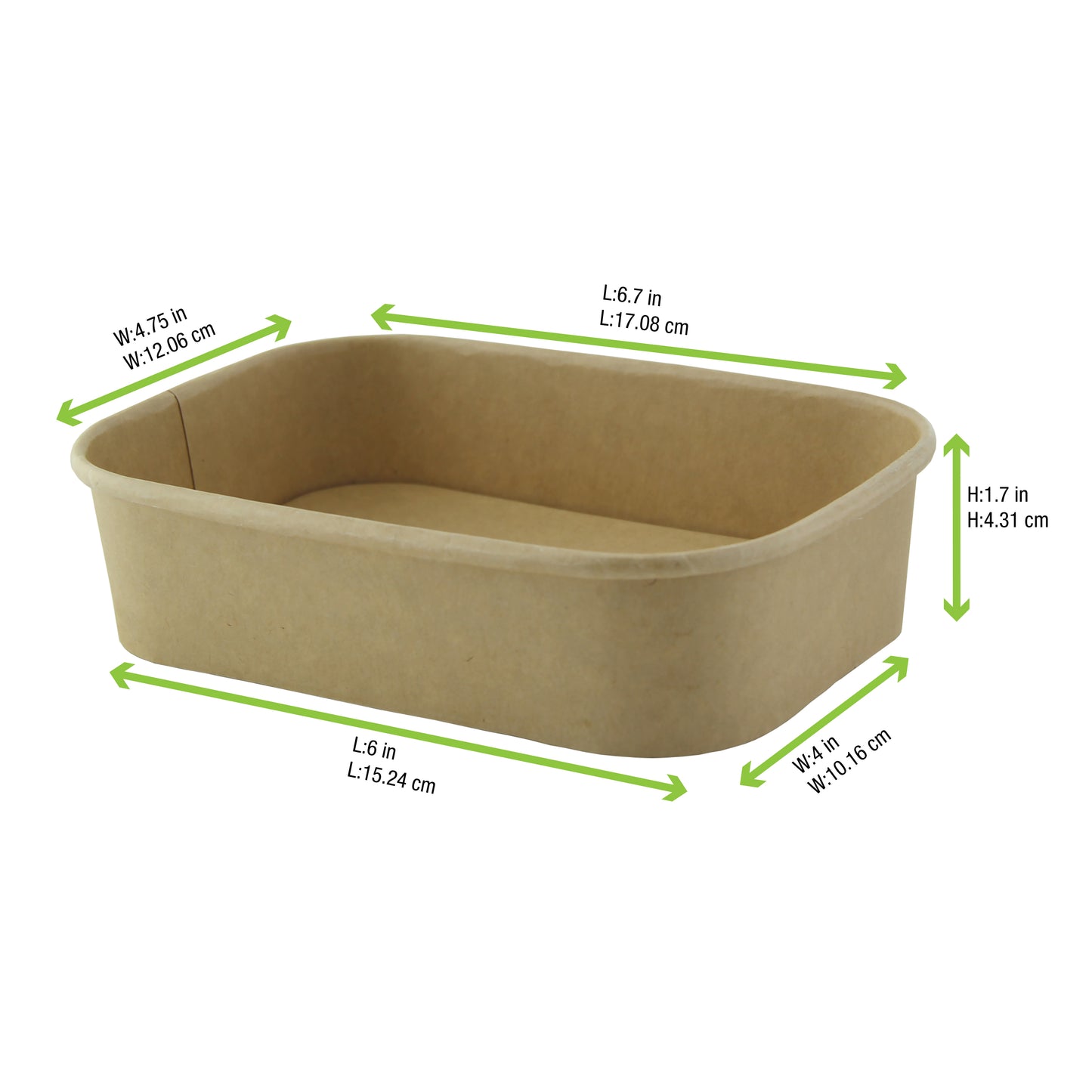 Rectangular Kraft Meal Box with Lamination