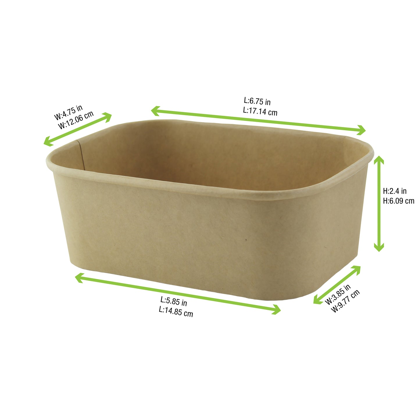Rectangular Kraft Meal Box with Lamination