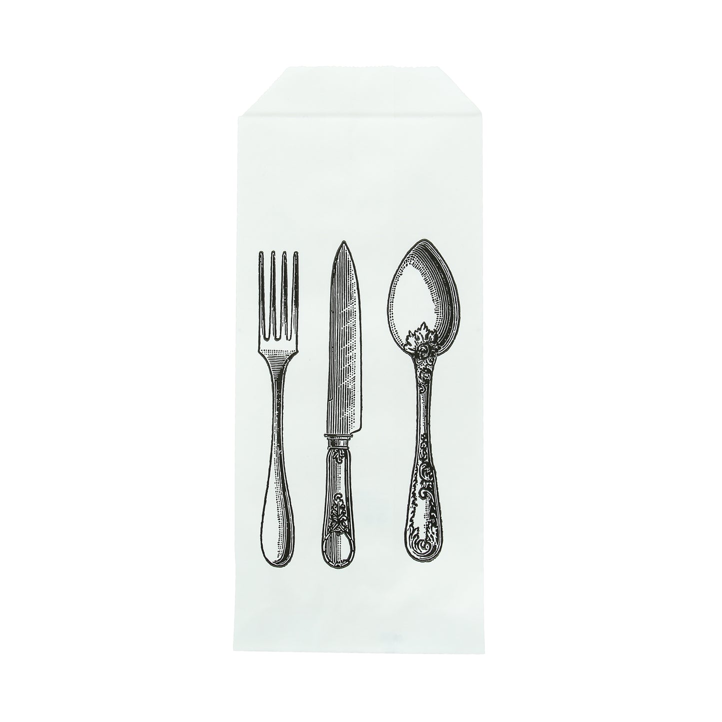 White Paper Bag Cutlery With Logo