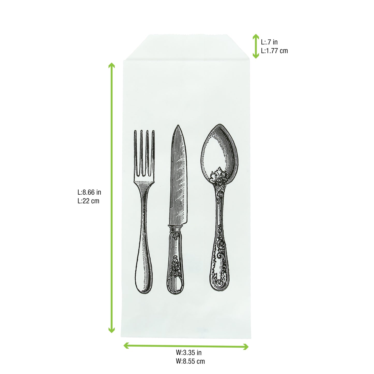 White Paper Bag Cutlery With Logo