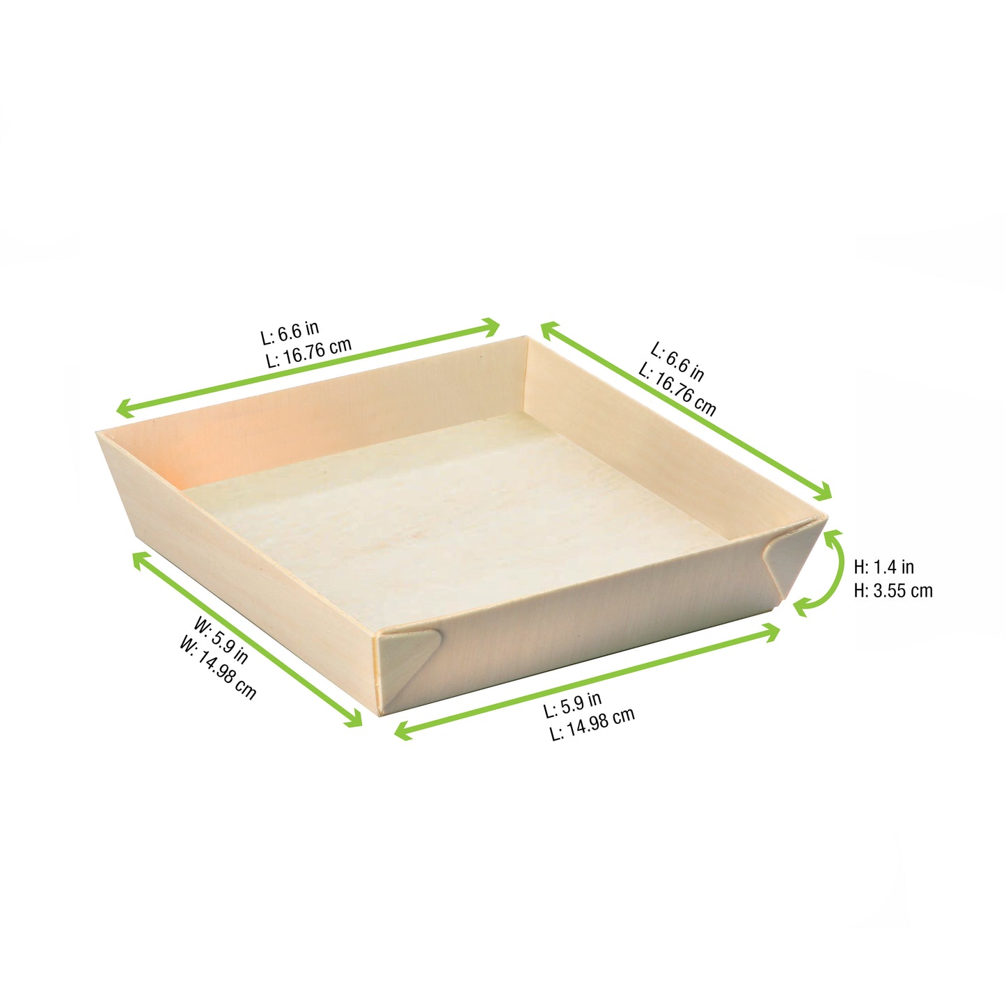 Square "Samurai" Wooden Tray