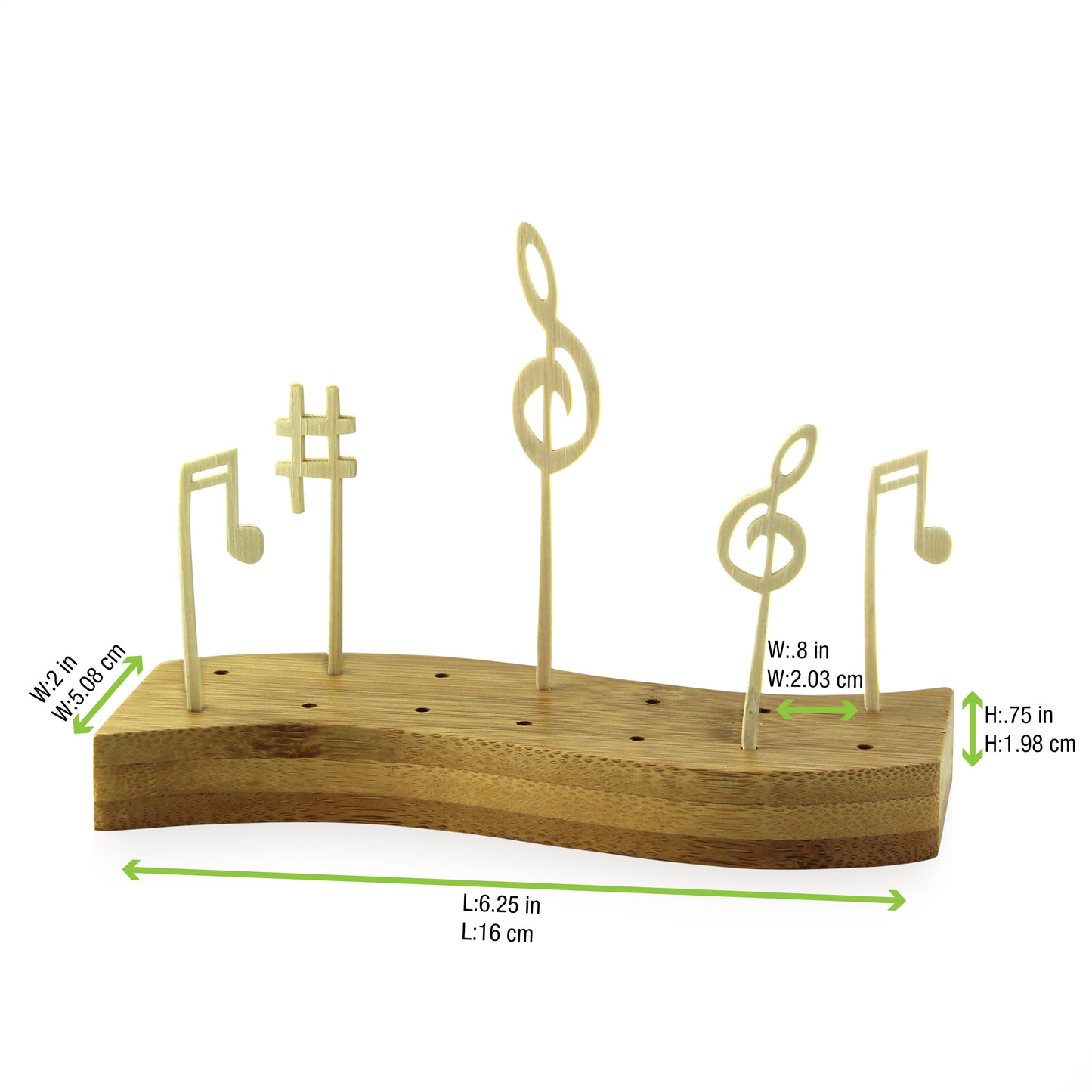 Bamboo Pick Holder for 14 Picks