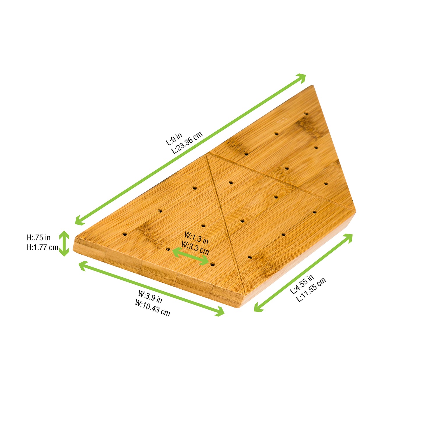 Triangular Bamboo Pick Holder for 18 Picks