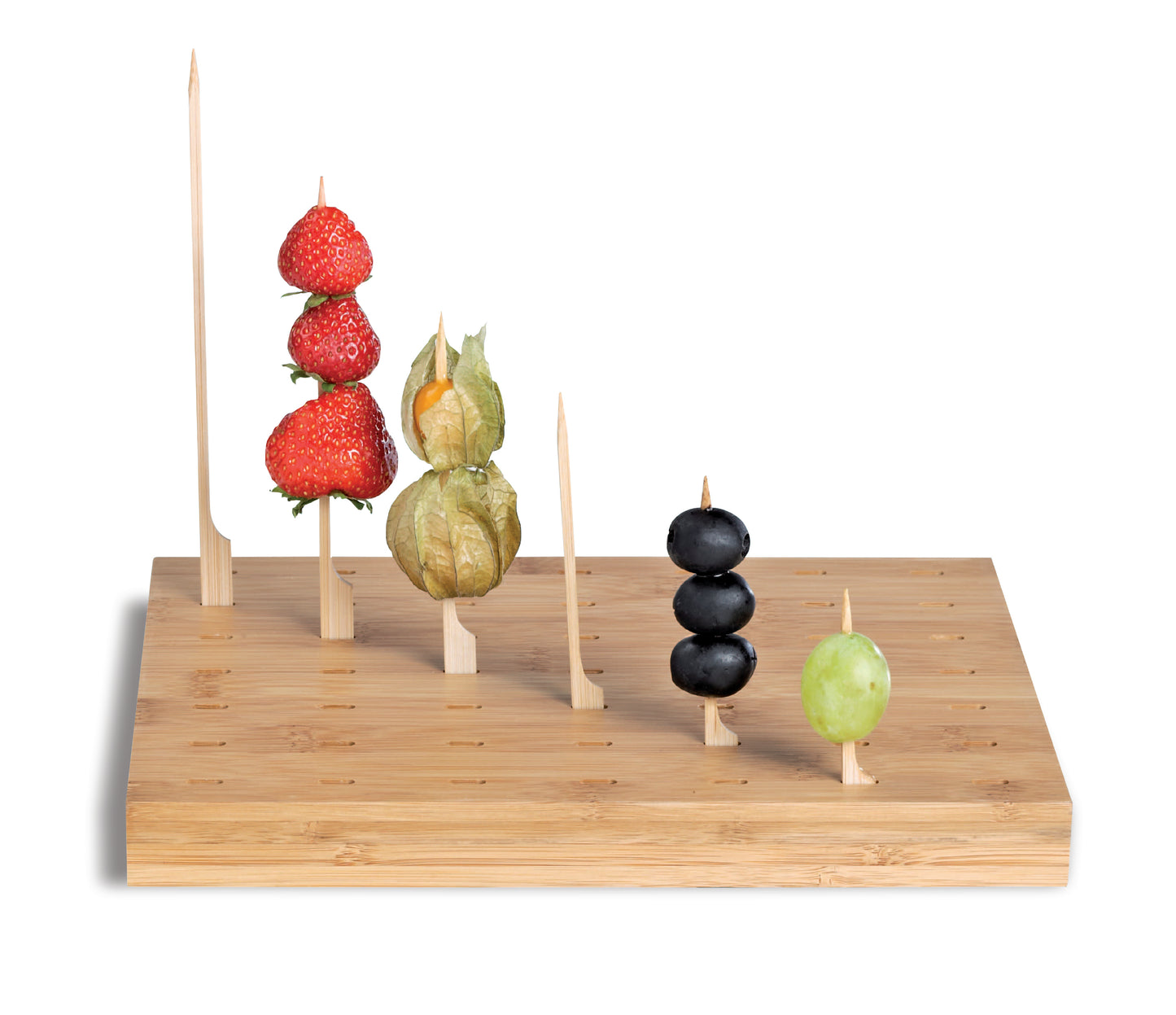 Rectangular Thick Bamboo Pick Holder for 49 Picks