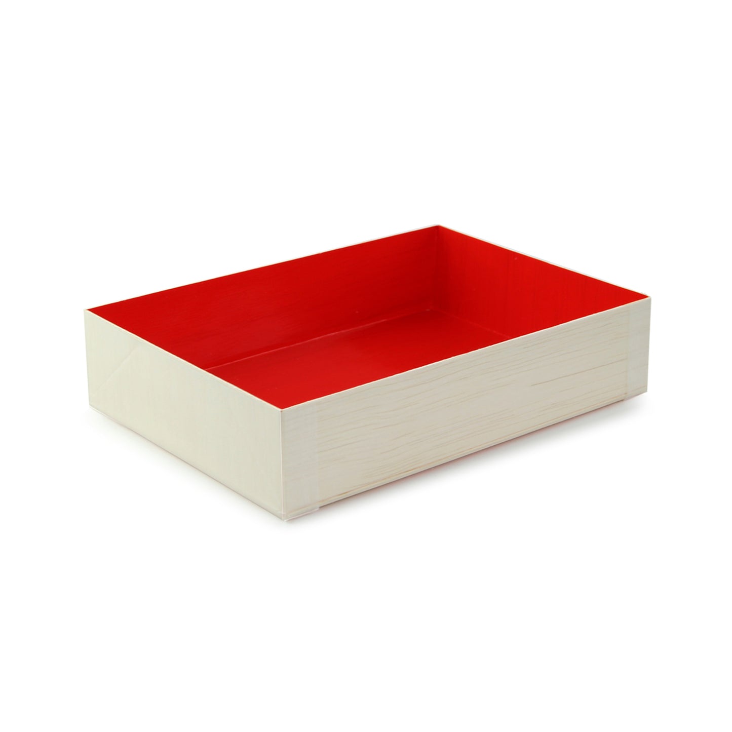 Wooden Folding Box with Red Shiny Interior