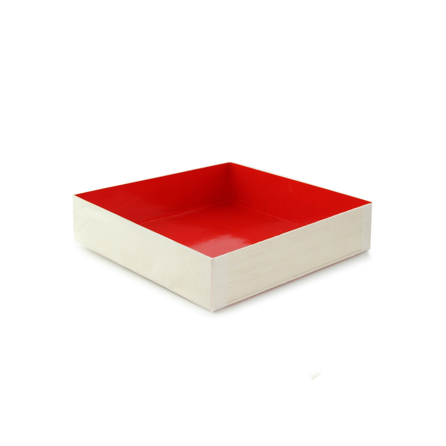 Wooden Folding Box with Red Shiny Interior