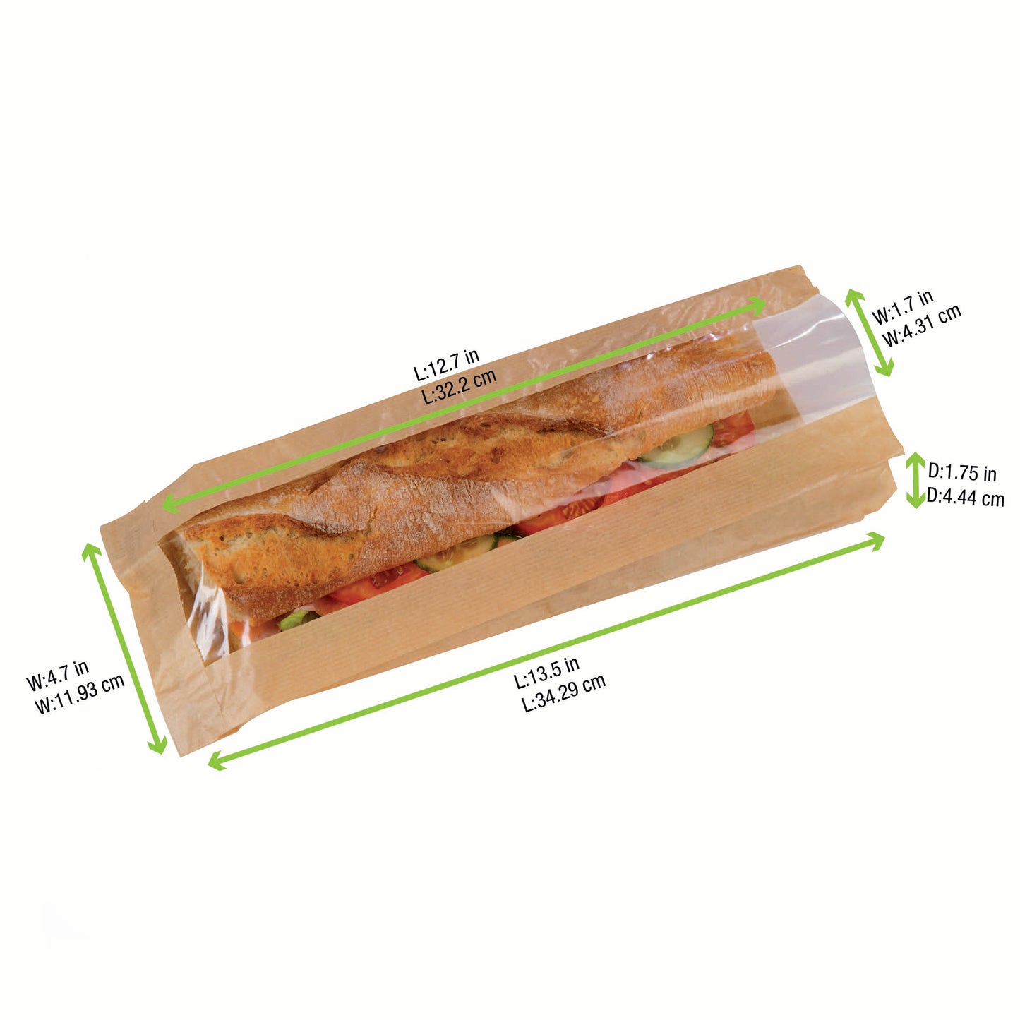 Brown Sandwich Bag with Window
