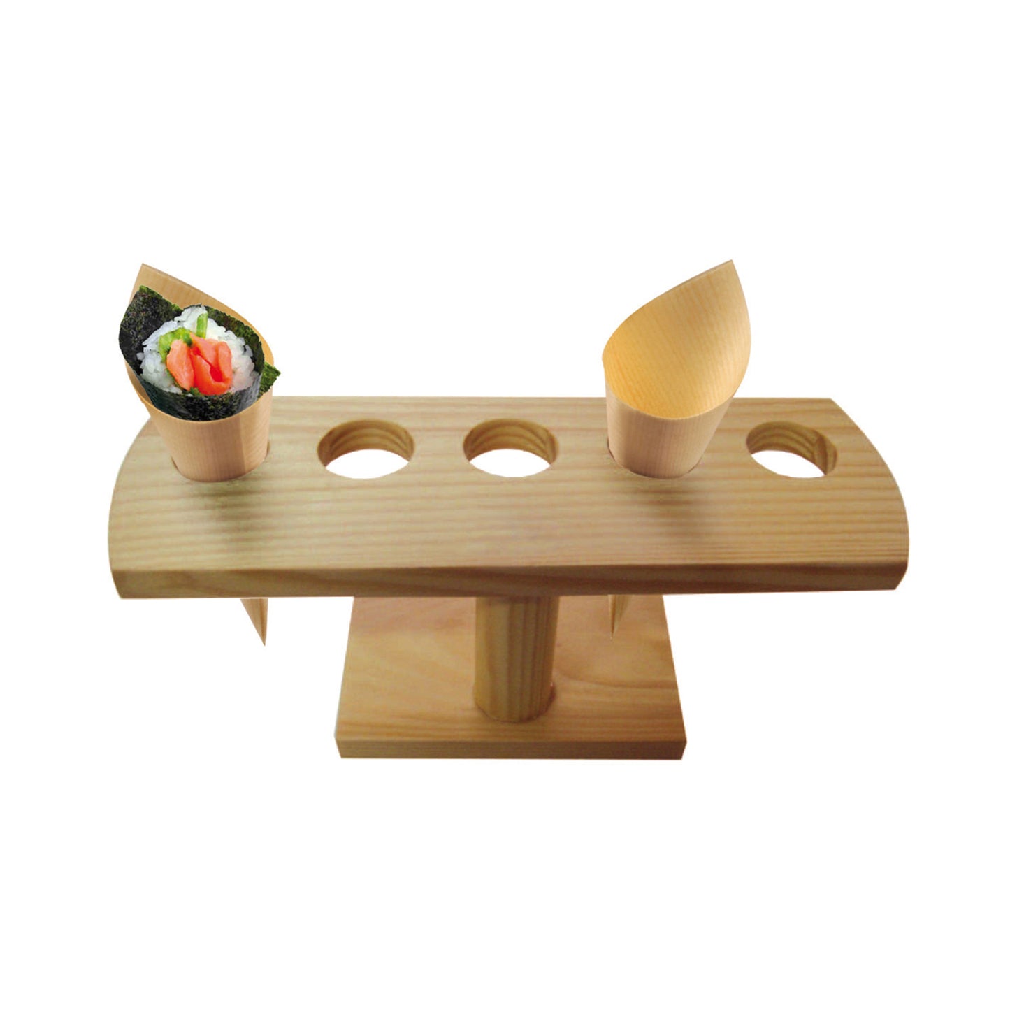 5 Holes Bamboo Cone and Temaki Display