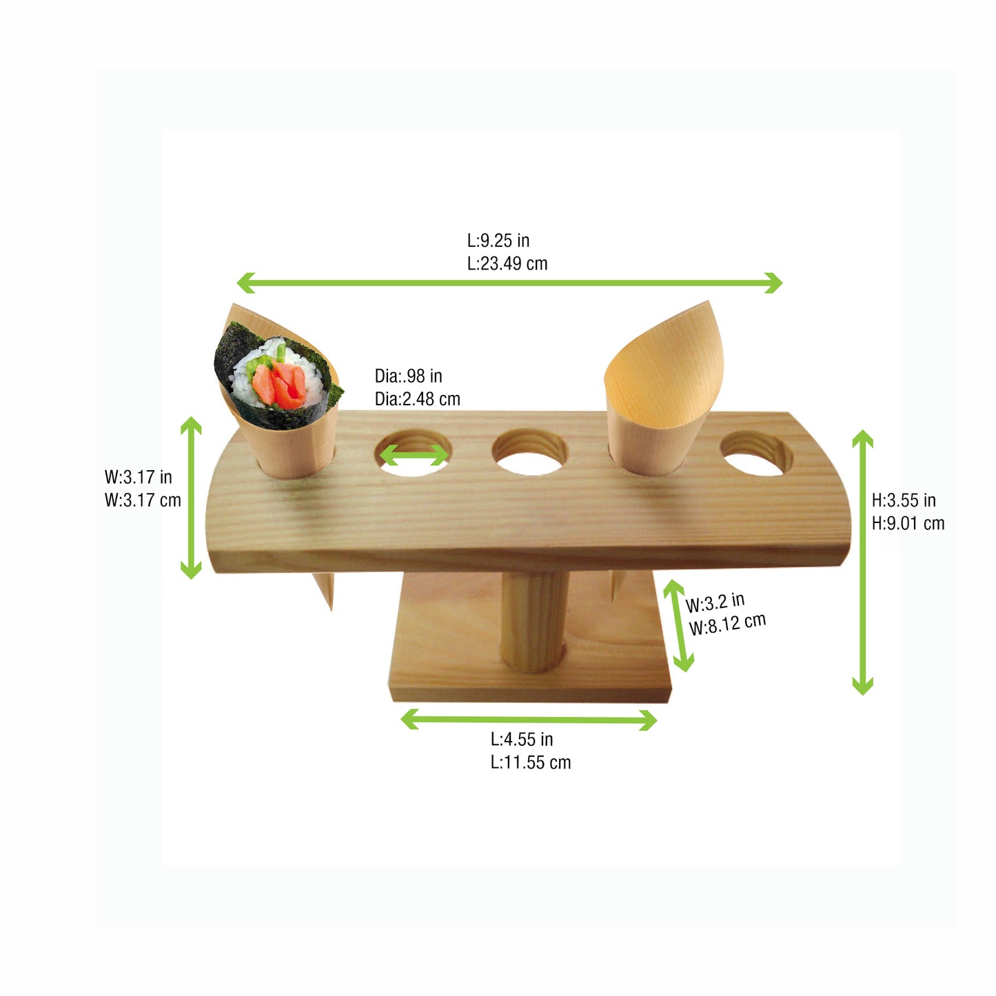 5 Holes Bamboo Cone and Temaki Display