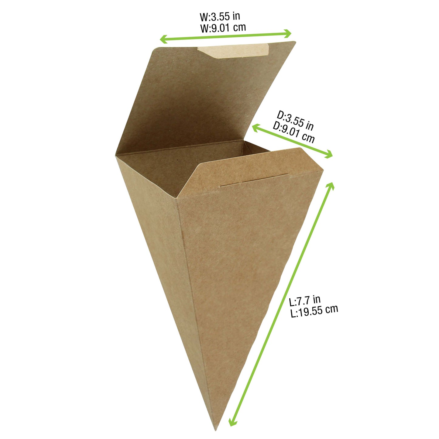 Closeable Kraft Snack Cone