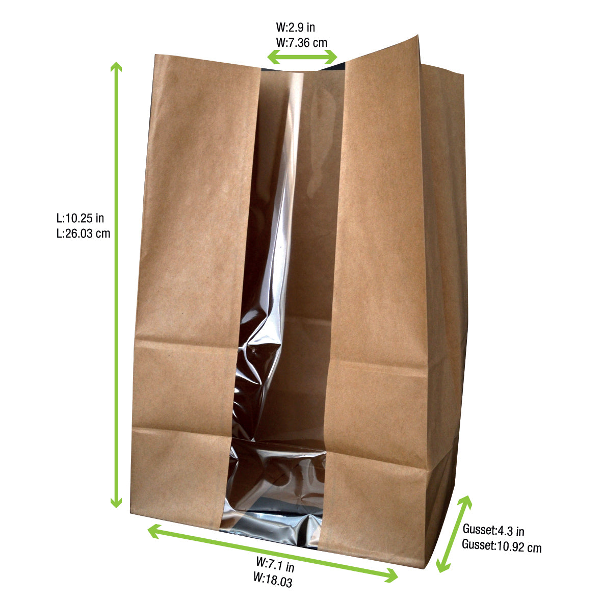 Long Brown SOS Bag with Window
