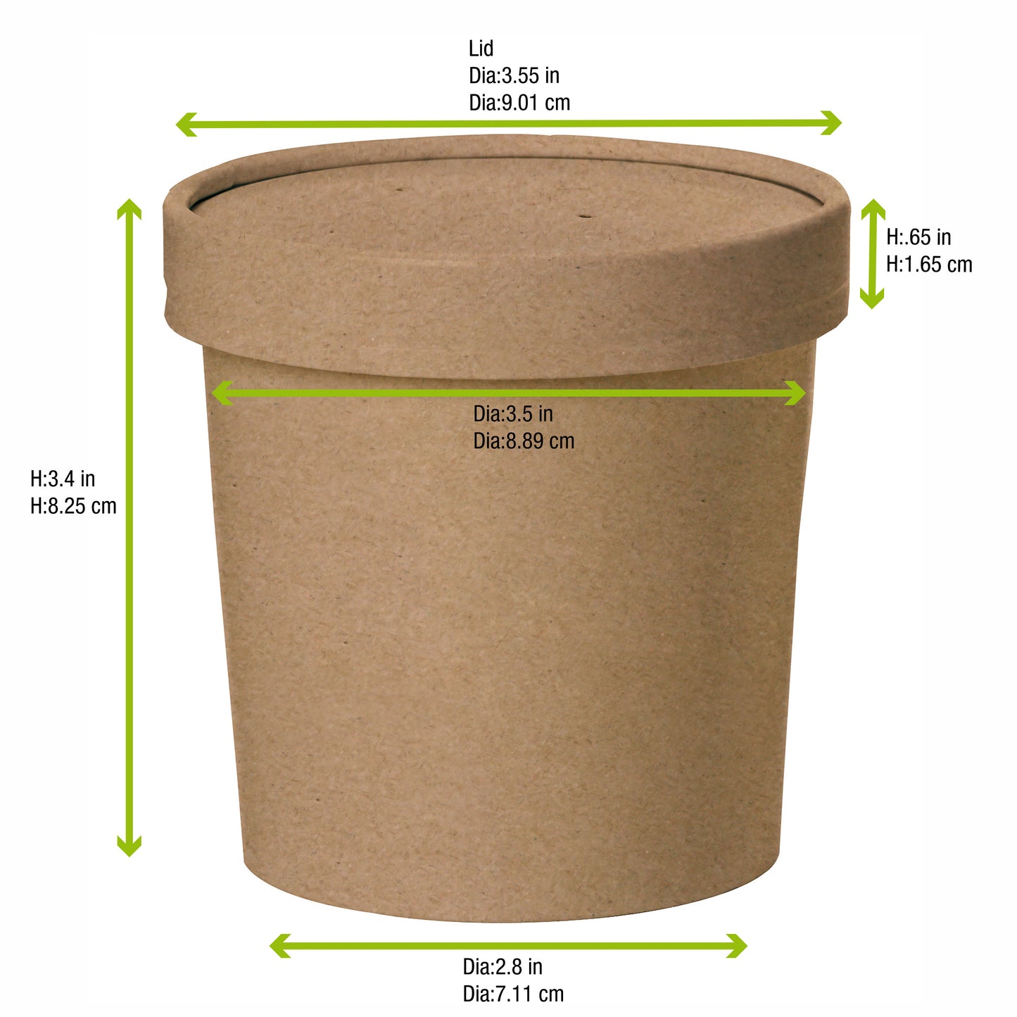 Brown Kraft Soup Cup with Kraft Lid Included