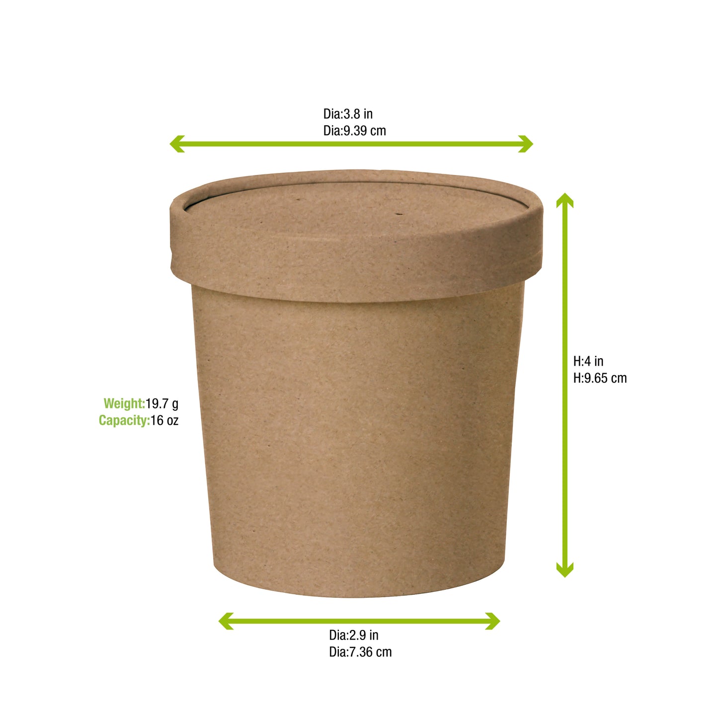 Brown Kraft Soup Cup with Kraft Lid Included