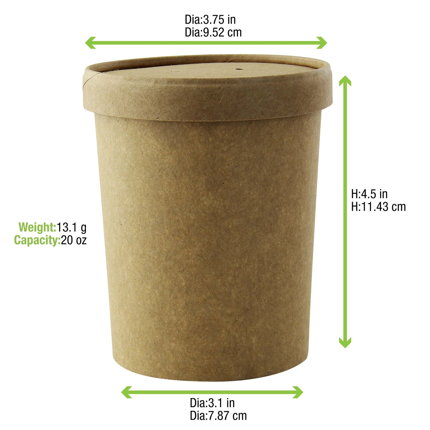 Brown Kraft Soup Cup with Kraft Lid Included 250/Case
