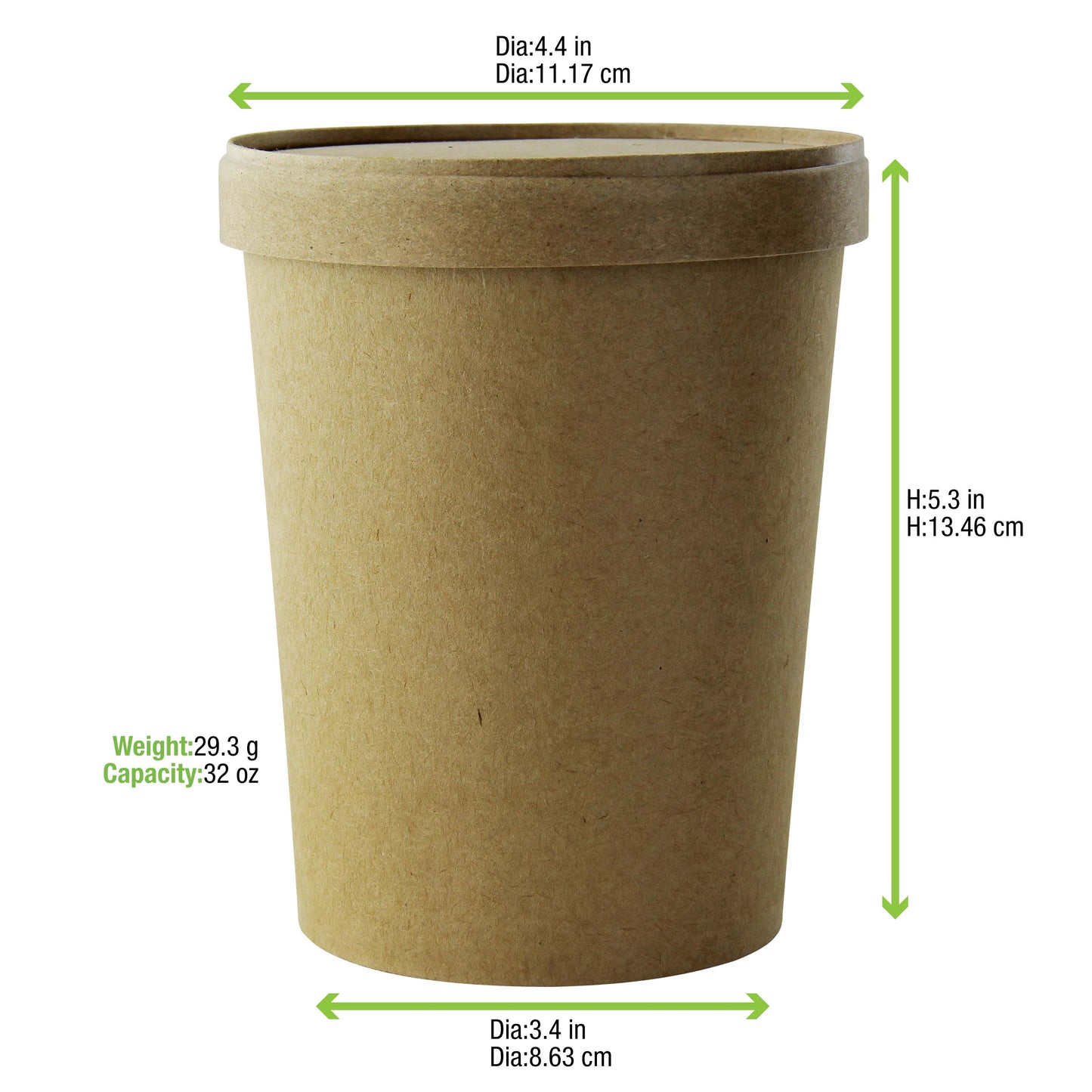 Brown Kraft Soup Cup with Kraft Lid Included 250/Case