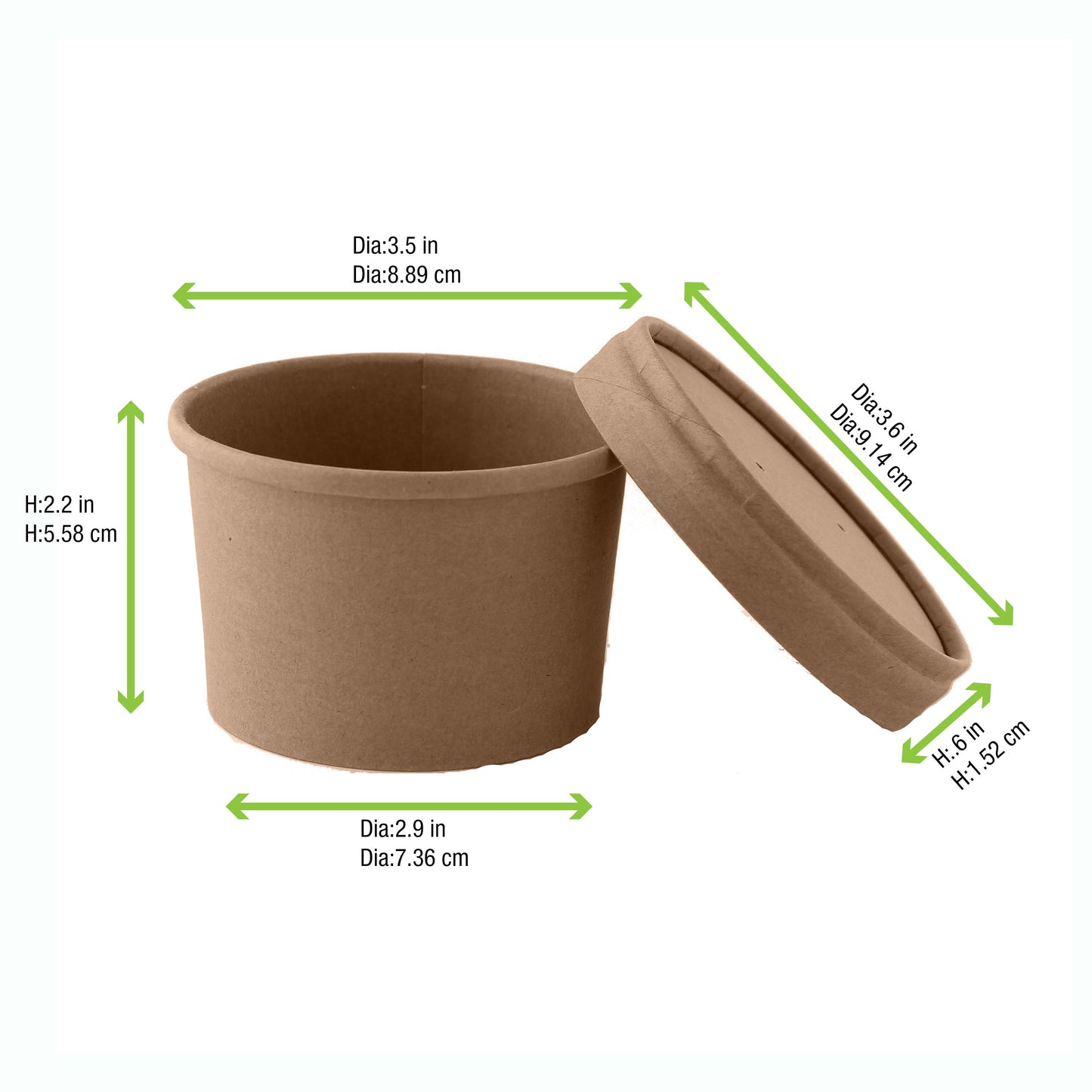 Brown Kraft Soup Cup with Kraft Lid Included