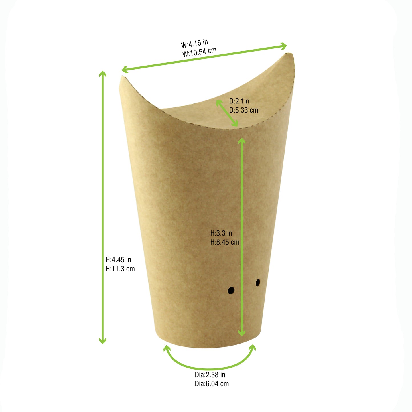 Closable Perforated Kraft Snack Cup