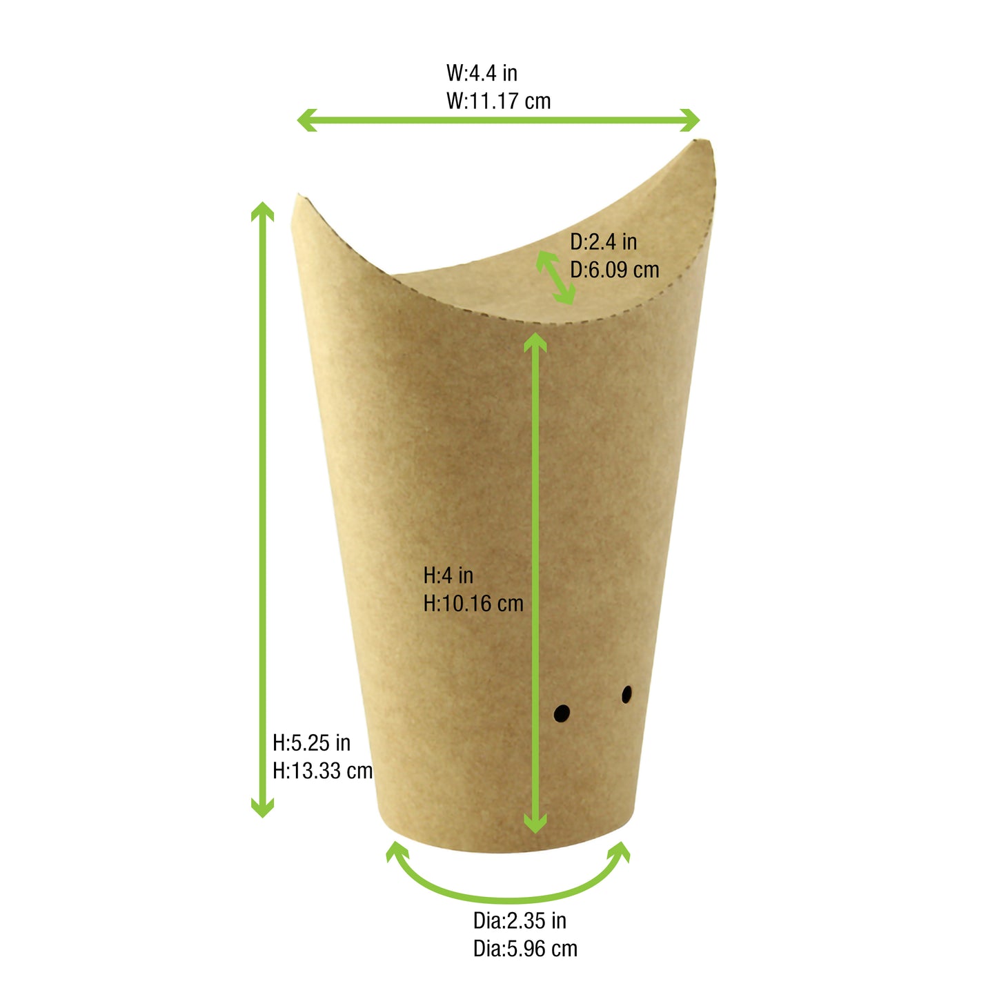 Closable Perforated Kraft Snack Cup