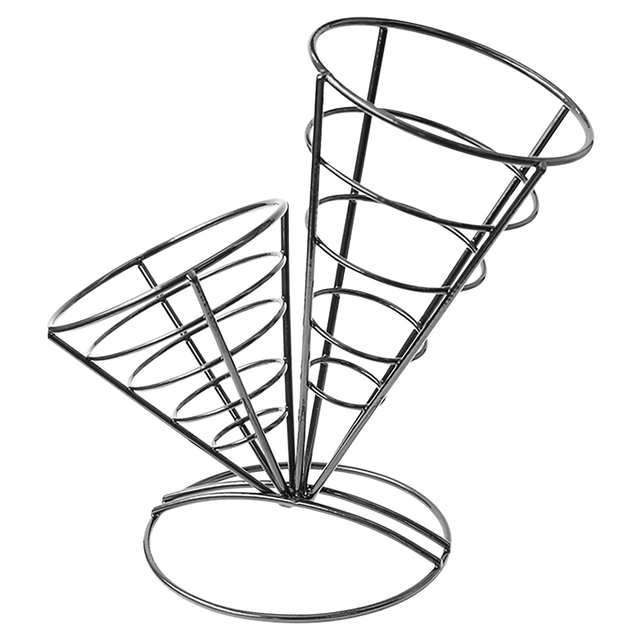 Black Iron Conical Baskets (2 Cones)